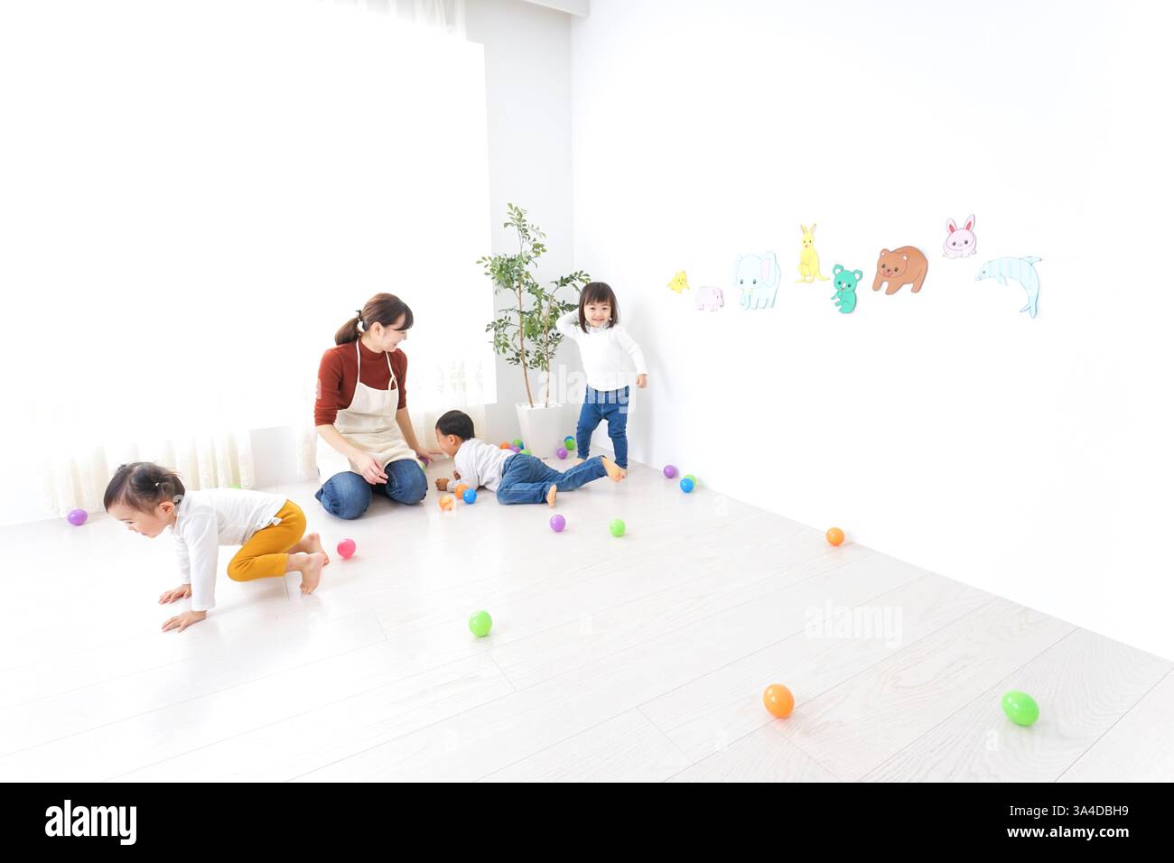 Children and teachers playing at Children's Day, nursery school and ...