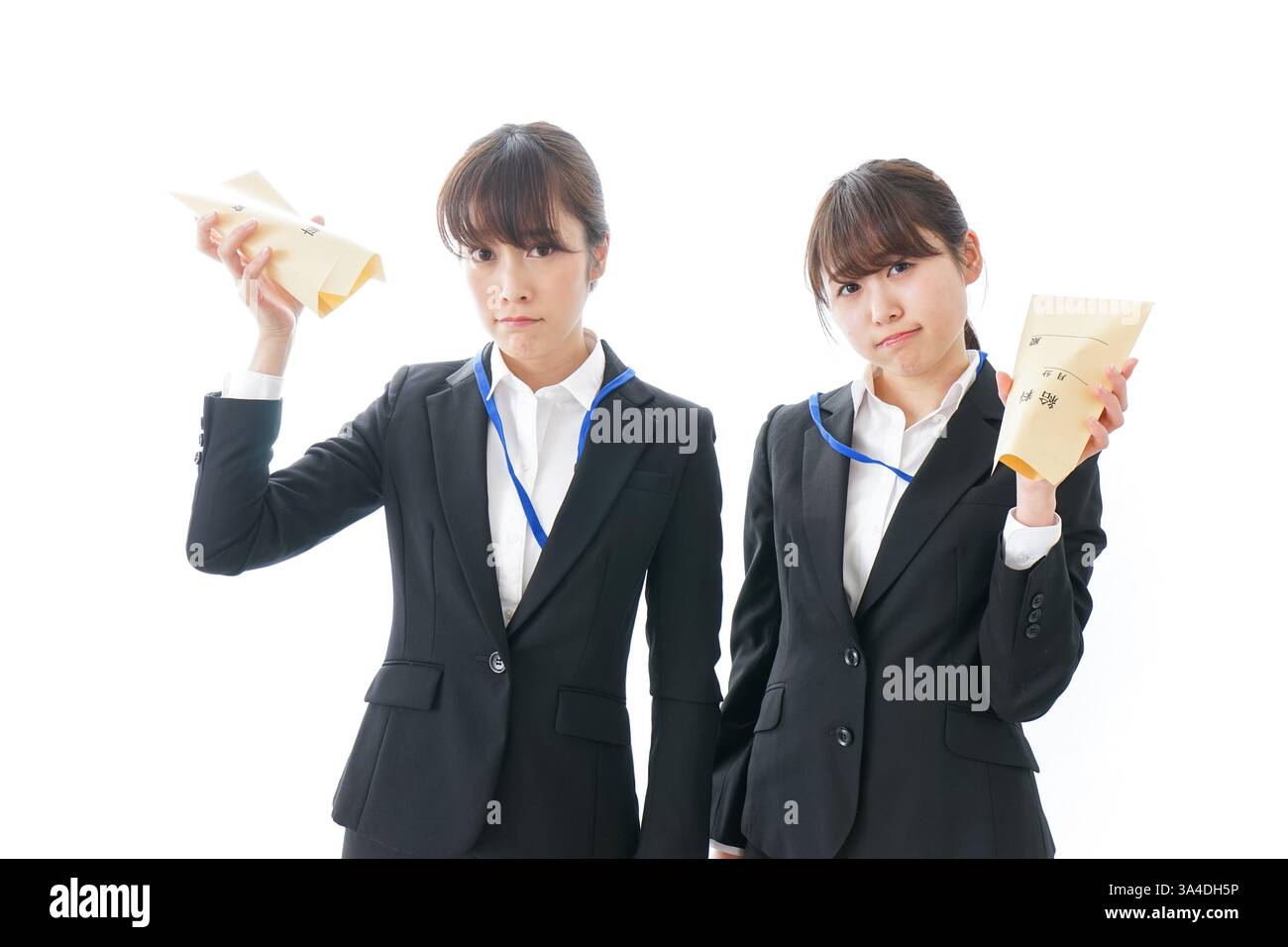 Young businesswoman and salary Stock Photo