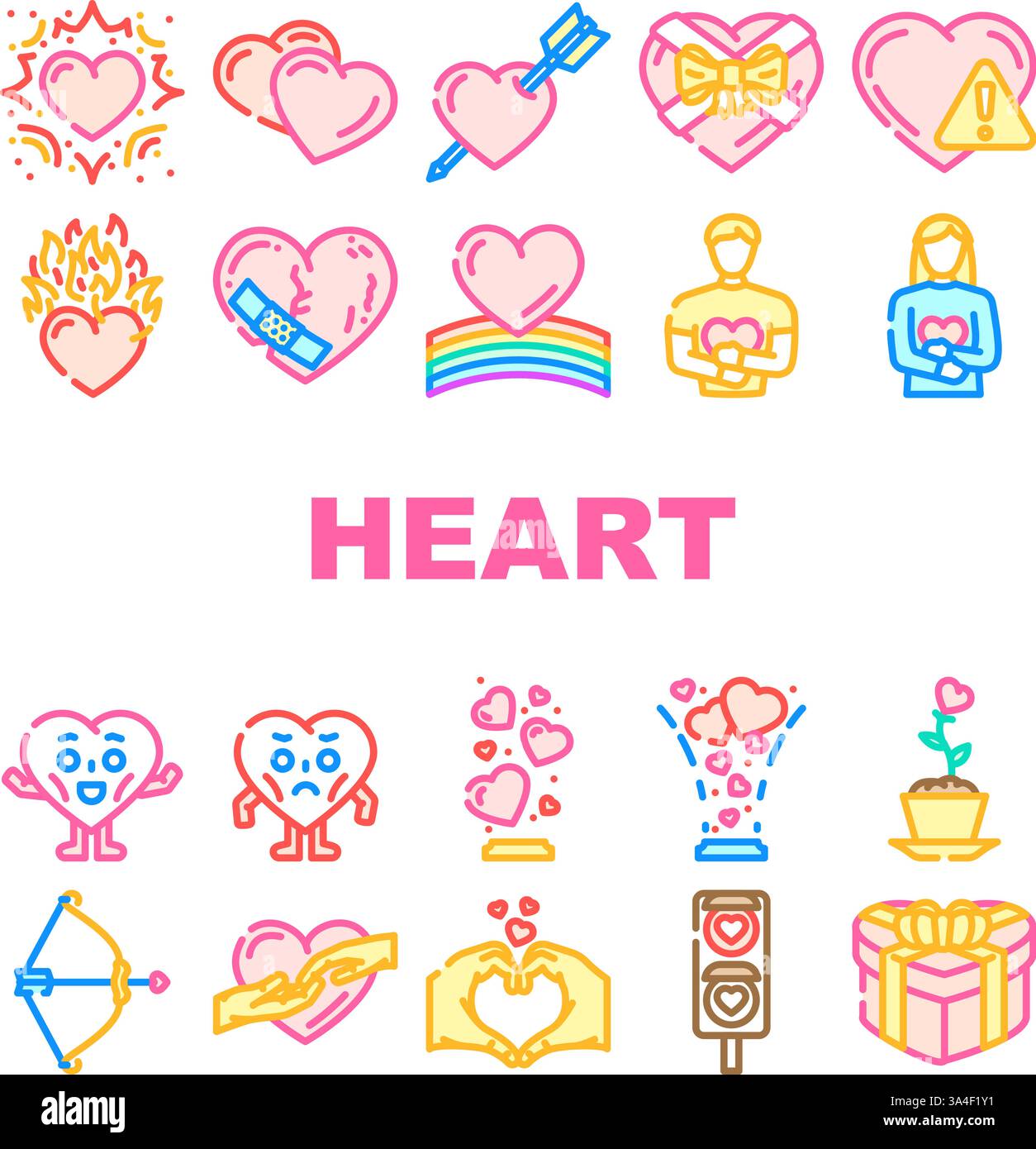 heart love romance icons set vector Stock Vector Image & Art - Alamy