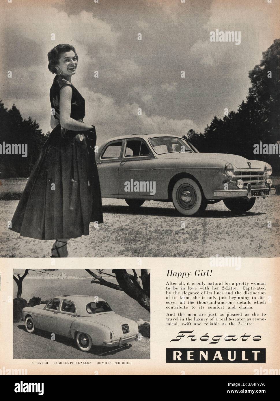 RENAULT 1950年代モデル ヴィンテージ広告 Renault advert hi-res stock photography and images - Alamy