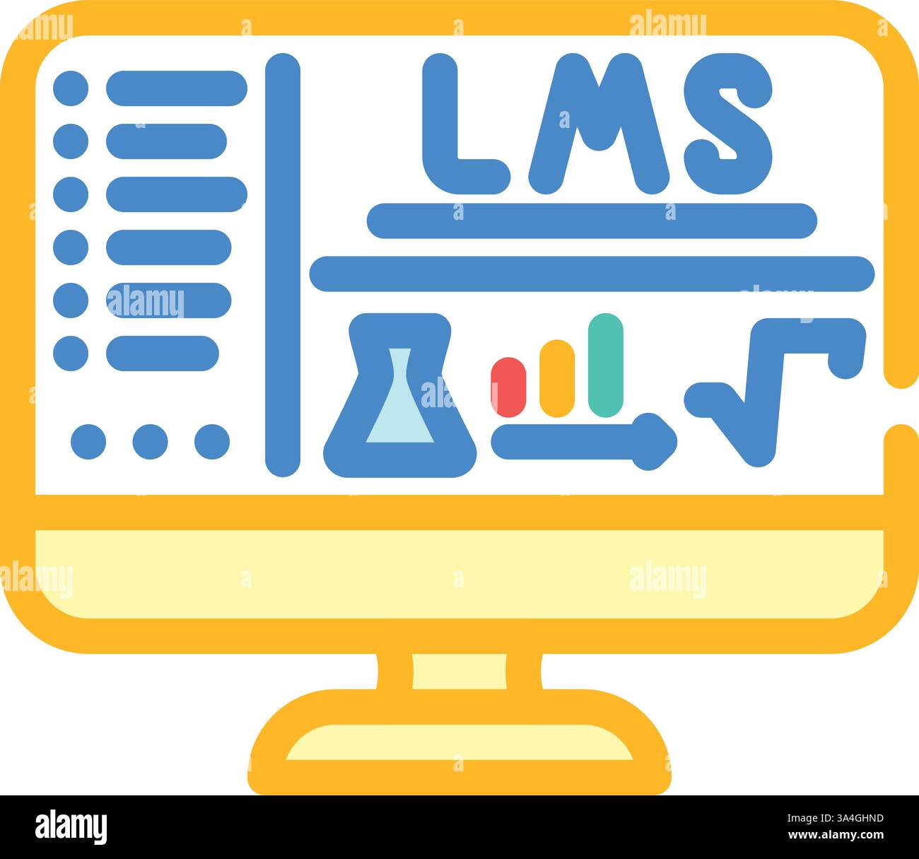 learning management system education platform color icon vector illustration Stock Vector