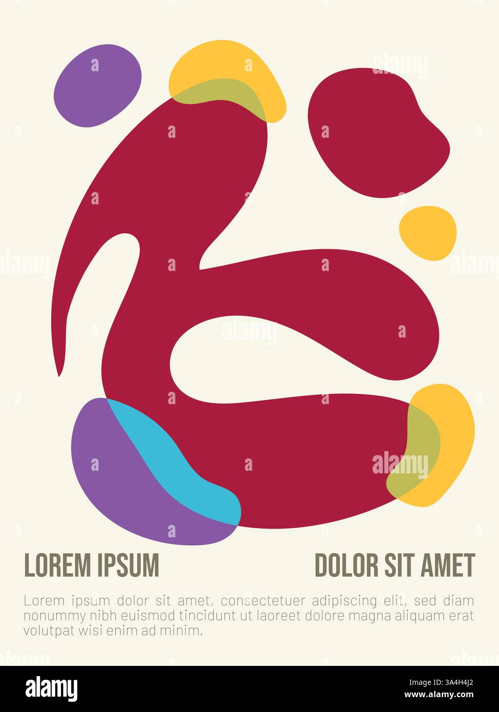 Colorful Bauhaus Layout with Abstract Shapes. abstract bauhaus style summer poster template with sample text vector illustration Stock Vector