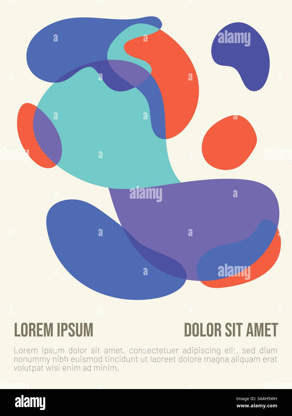 Solar Drift concept. abstract bauhaus style summer poster template with sample text vector illustration Stock Vector