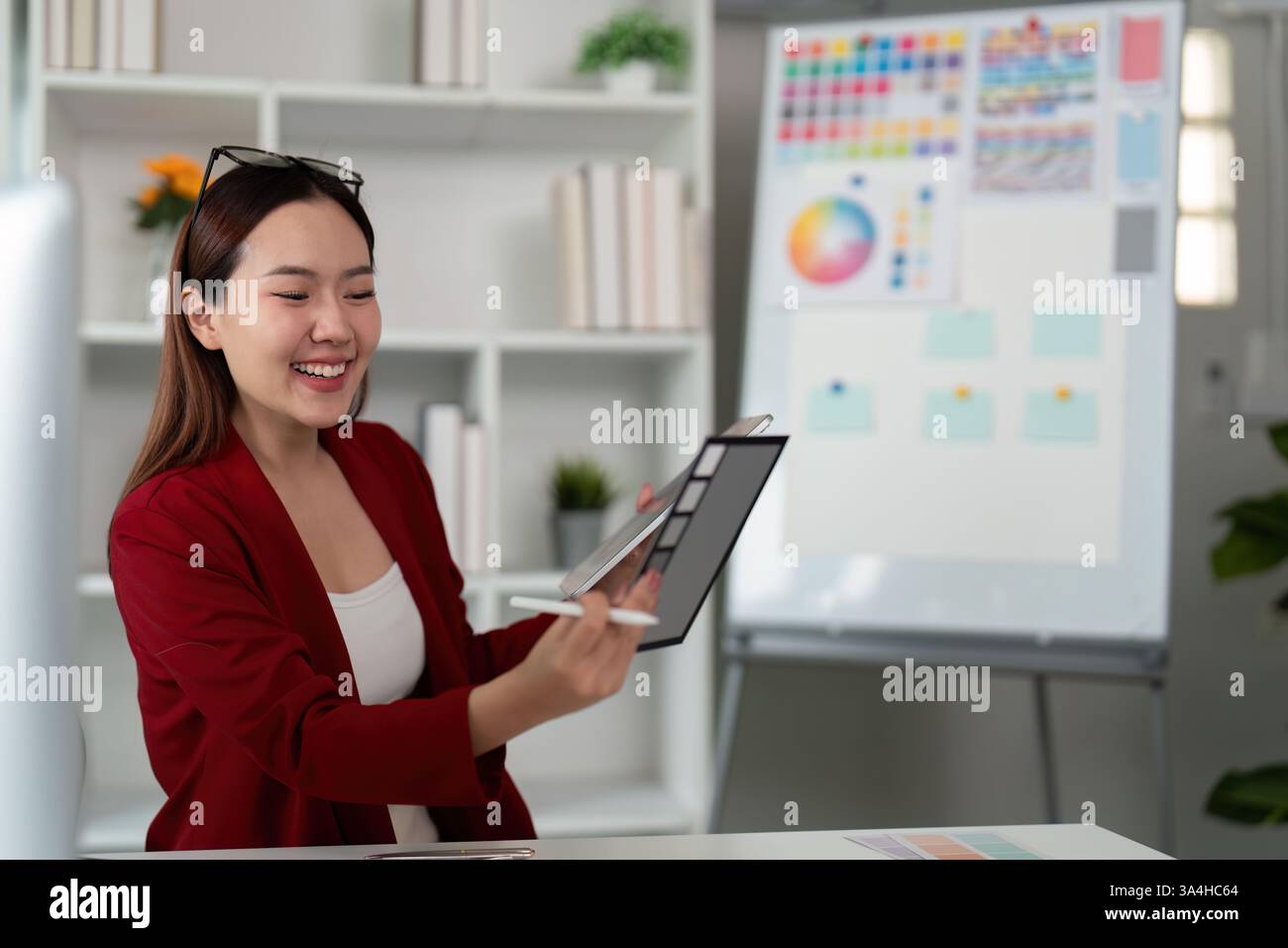 Color Selection and Strategy. A graphic designer researching color ...