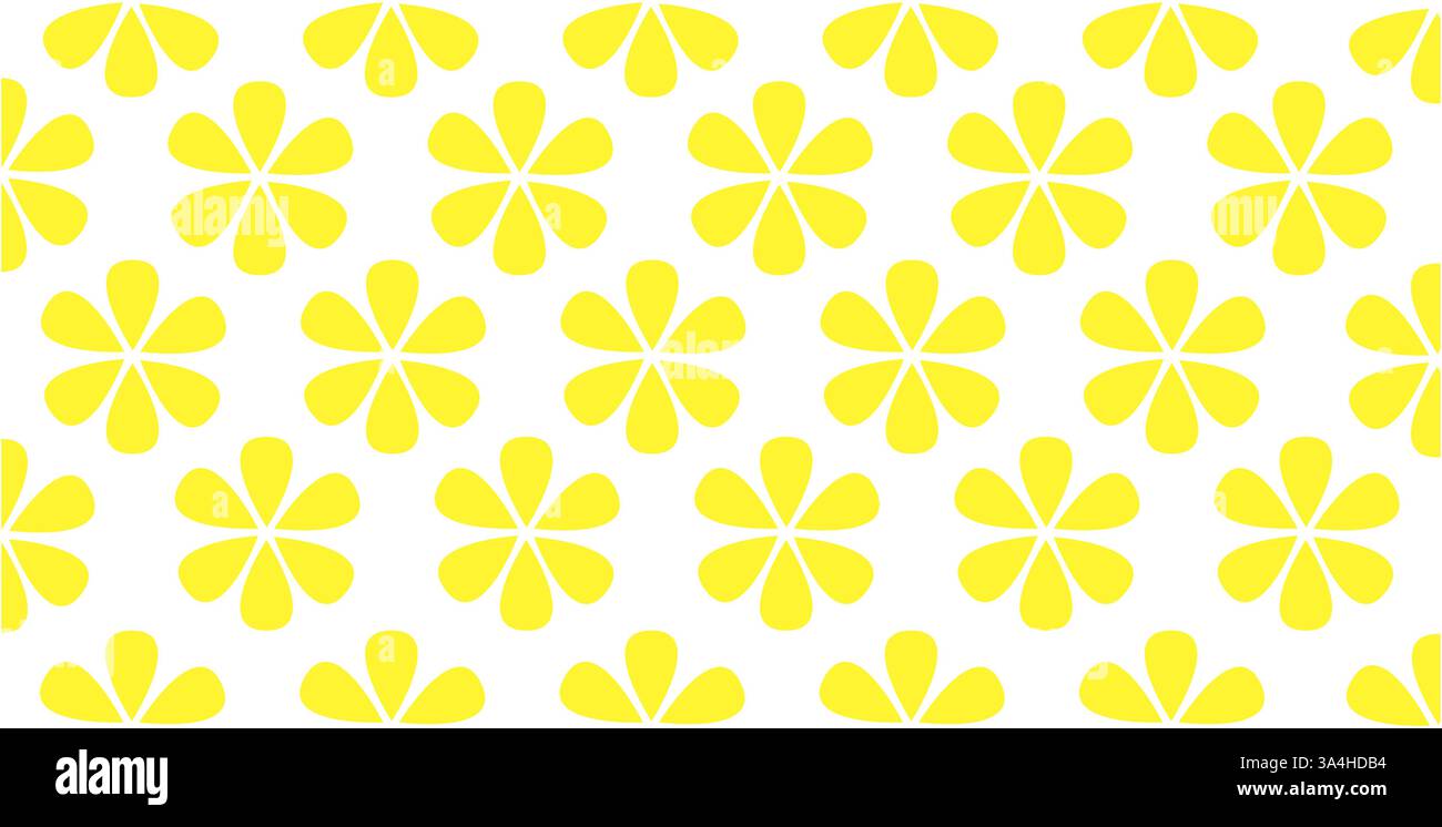 Seamless pattern with yellow abstract flowers on white background ...