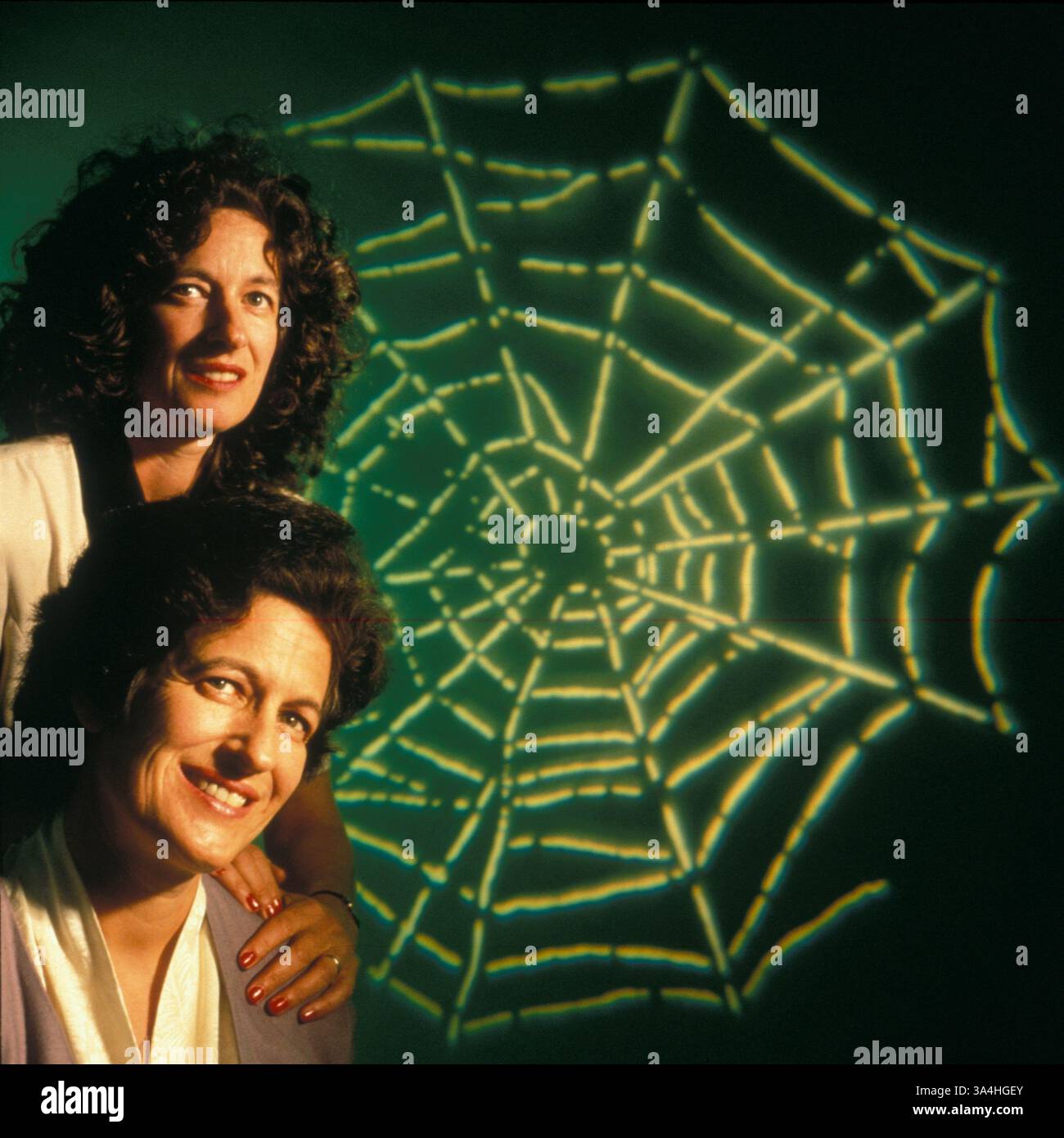Apr 04, 1994; Los Angeles, CA, USA; (File Photo) ISABEL and CHRISTINE MAXWELL. The twin daughters of late British media baron, Robert Maxwell. After Co-founding The McKinley Group, they spawned the popular Magellan search engine. Stock Photo