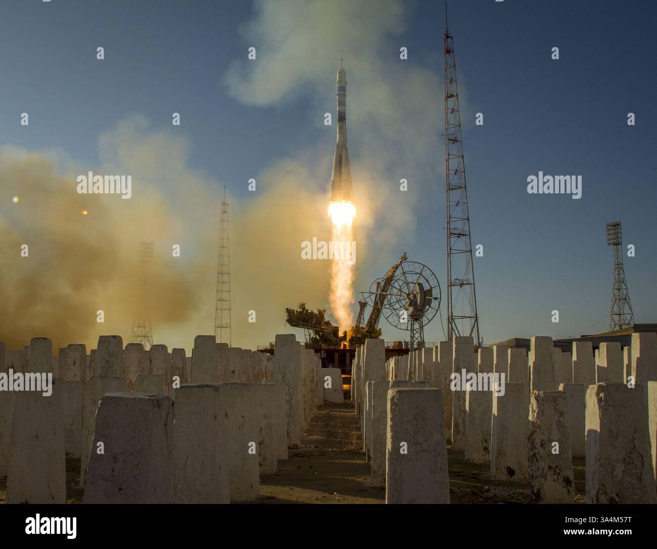 Nov. 9, 2013 - Baikonur, KAZAKHSTAN - The Soyuz TMA-11M rocket is launched with Expedition 38 Soyuz Commander Mikhail Tyurin of Roscosmos, Flight Engineer Rick Mastracchio of NASA and Flight Engineer Koichi Wakata of the Japan Aerospace Exploration Agency onboard, Thursday, Nov. 7, 2013, at the Baikonur Cosmodrome in Kazakhstan. Tyurin, Mastracchio, and, Wakata will spend the next six months aboard the International Space Station. (Credit Image: © NASA/ZUMAPRESS.com) Stock Photo