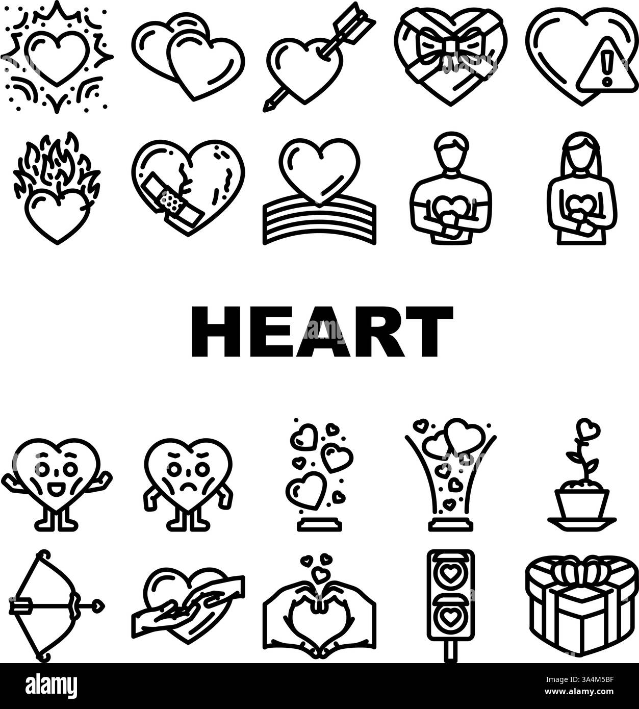 heart love romance icons set vector Stock Vector Image & Art - Alamy