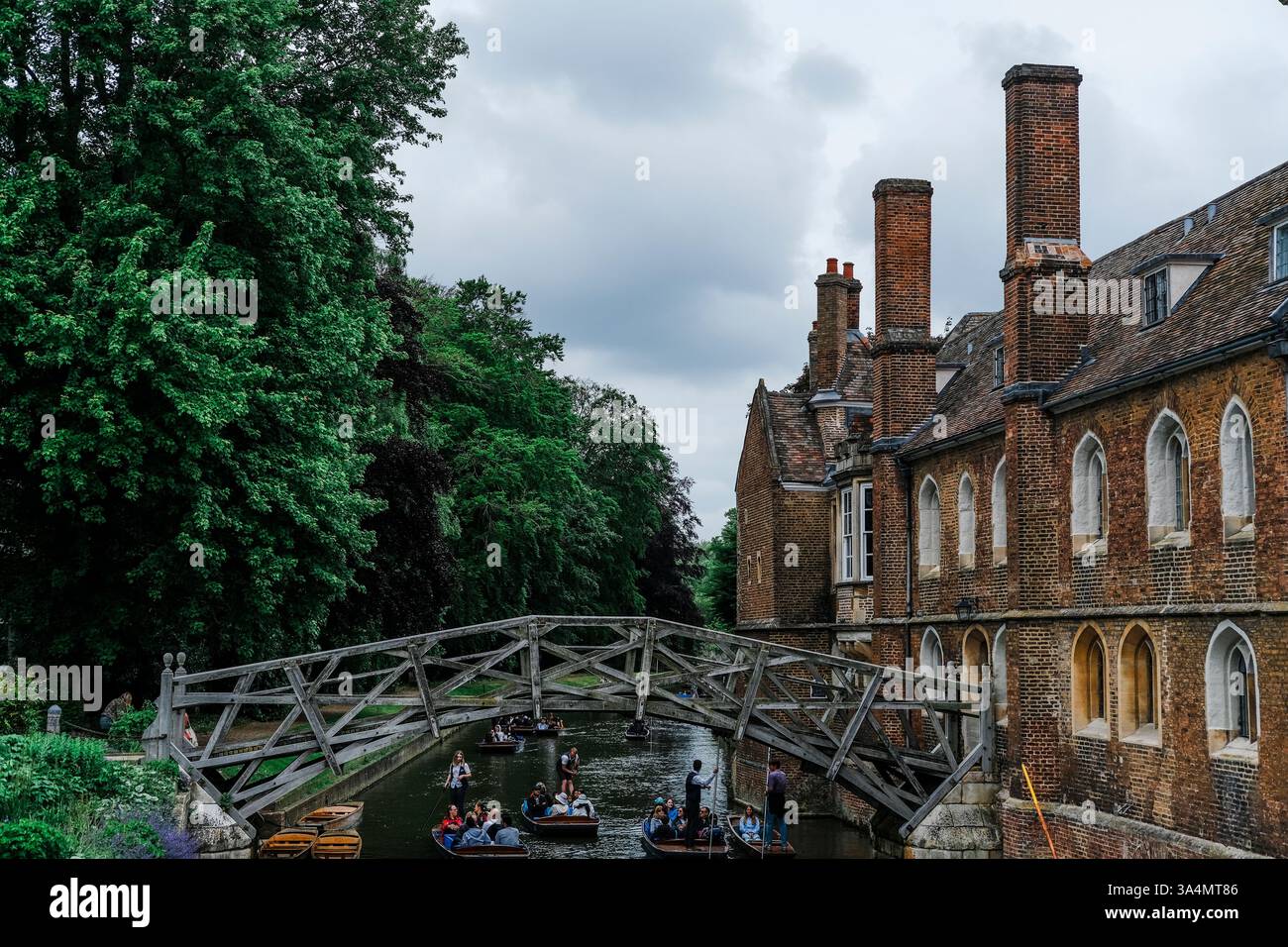 The Mathematical Bridge over River Cam. Stock Photo