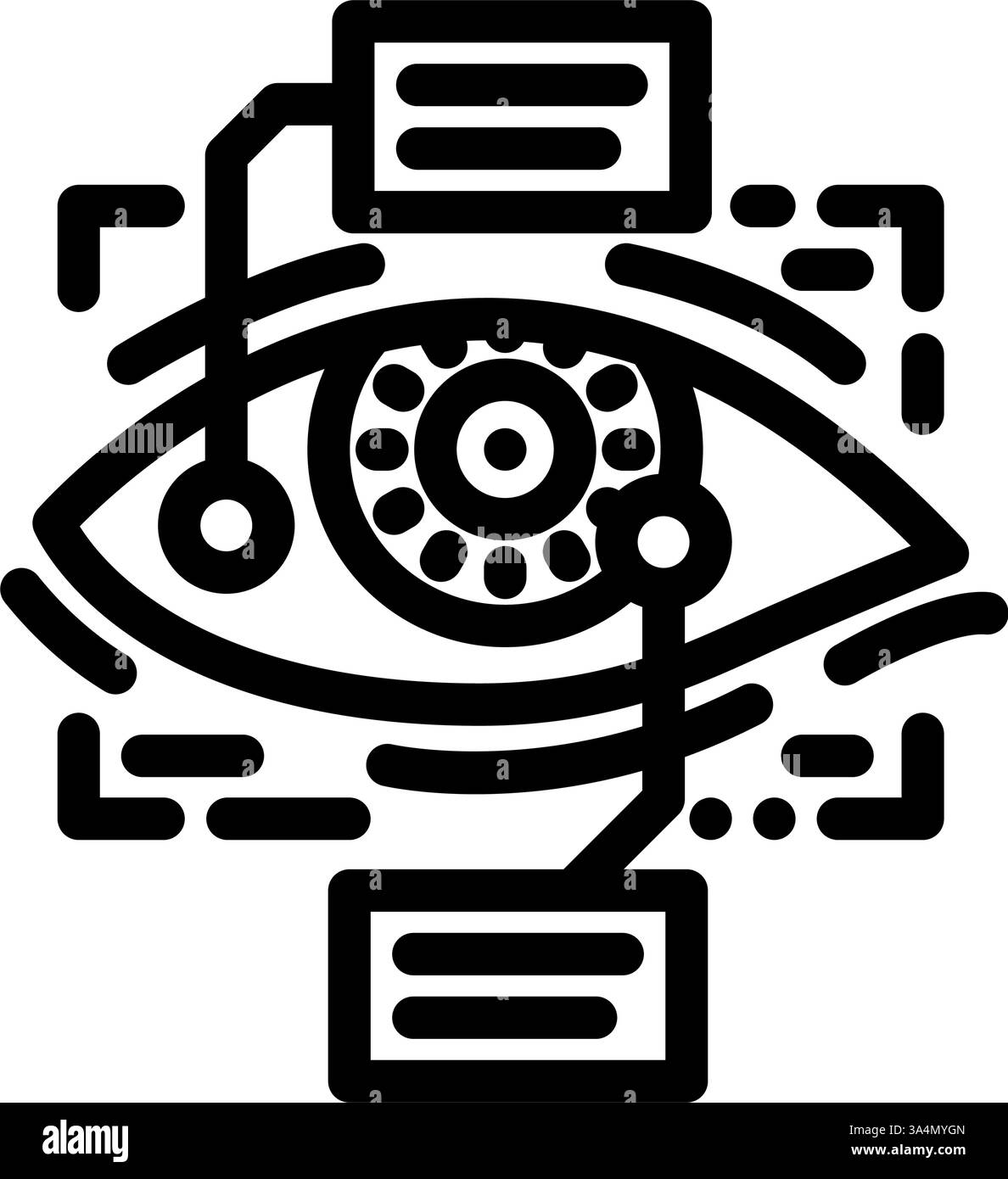 eye scanning deep learning line icon vector illustration Stock Vector ...