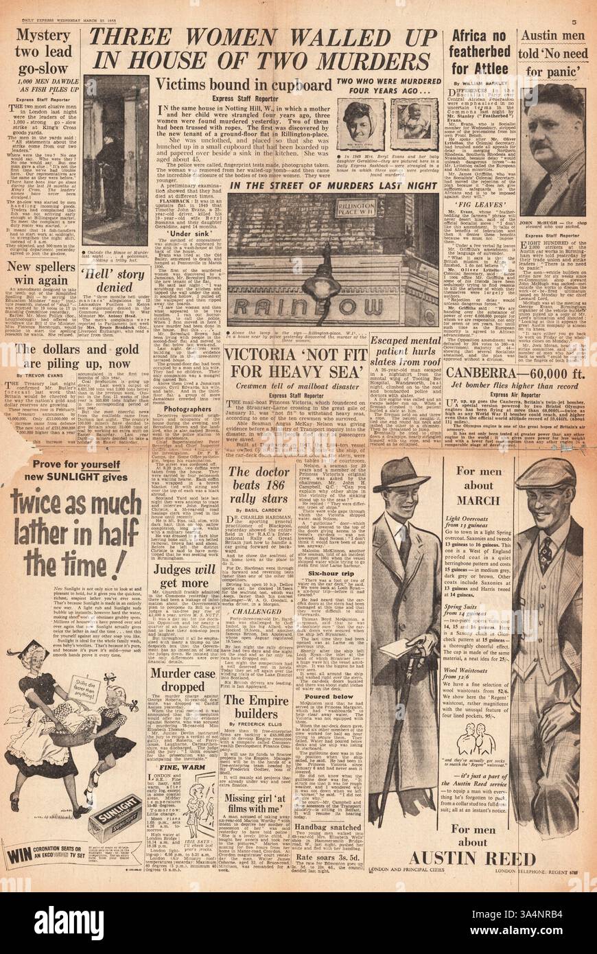 10 Rillington Place Magazines 1953 Daily Express page five 10 Rillington Place murders Stock Photo ...
