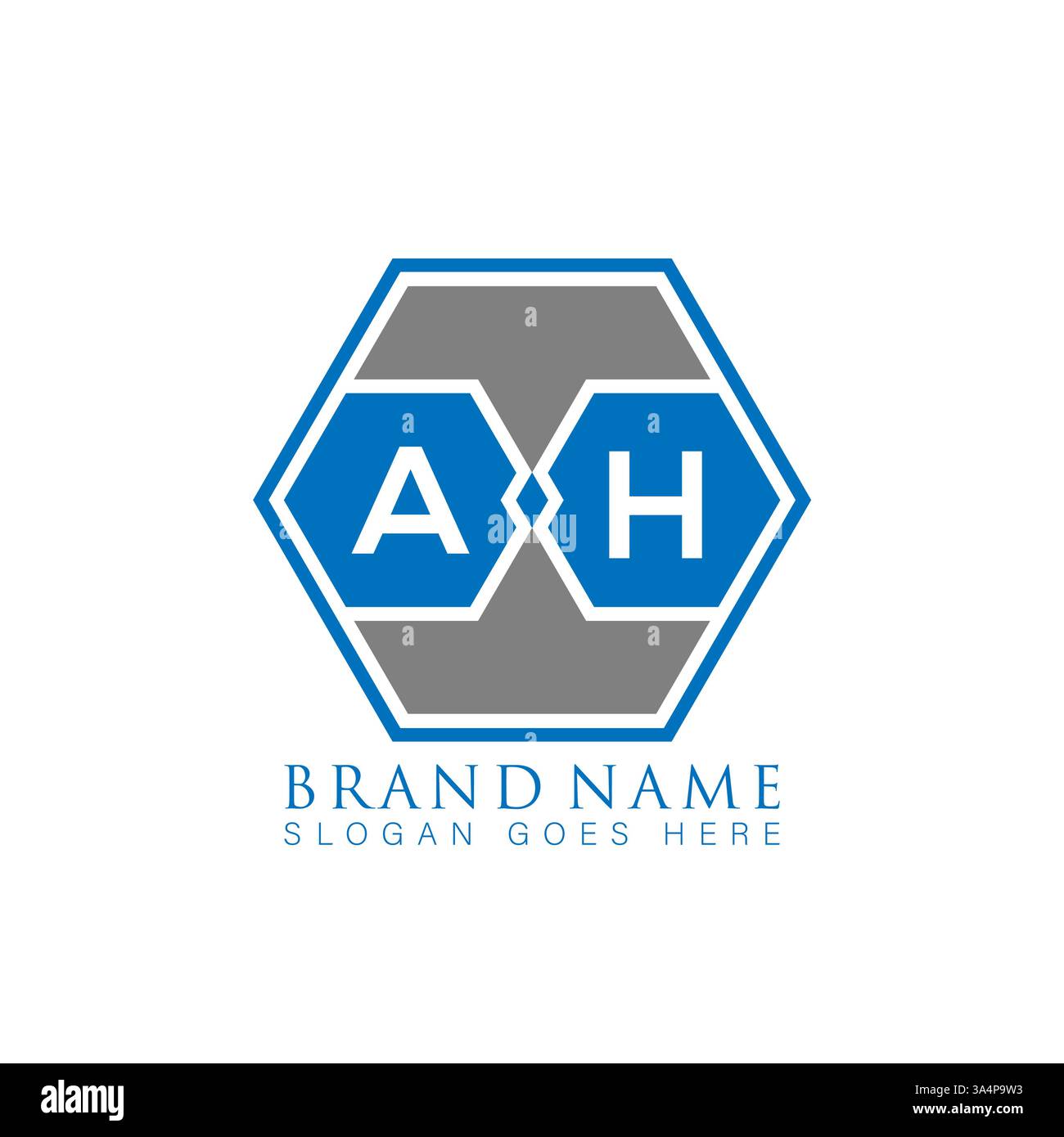 AH Unique modern flat abstract geometric initials vector letter logo design. AH monogram logo. Stock Vector
