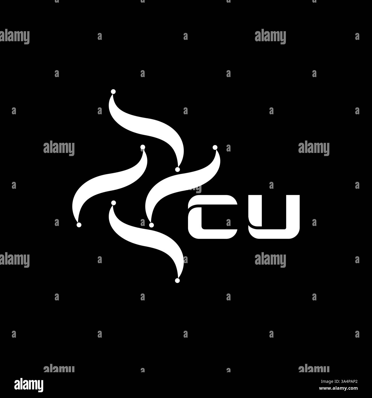 CU Unique modern flat abstract geometric initials vector letter logo design. CU monogram logo. Stock Vector