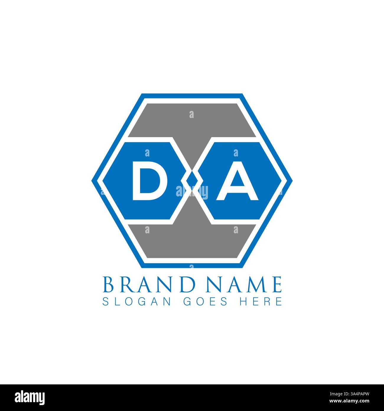 DA Unique modern flat abstract geometric initials vector letter logo design. DA monogram logo. Stock Vector