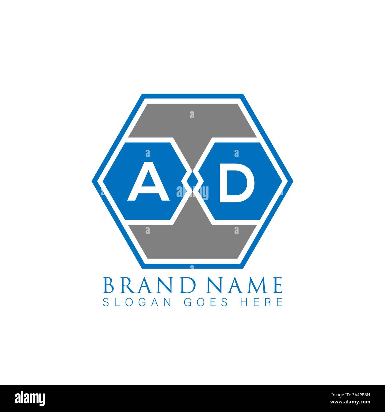 AD Unique modern flat abstract geometric initials vector letter logo design. AD monogram logo. Stock Vector