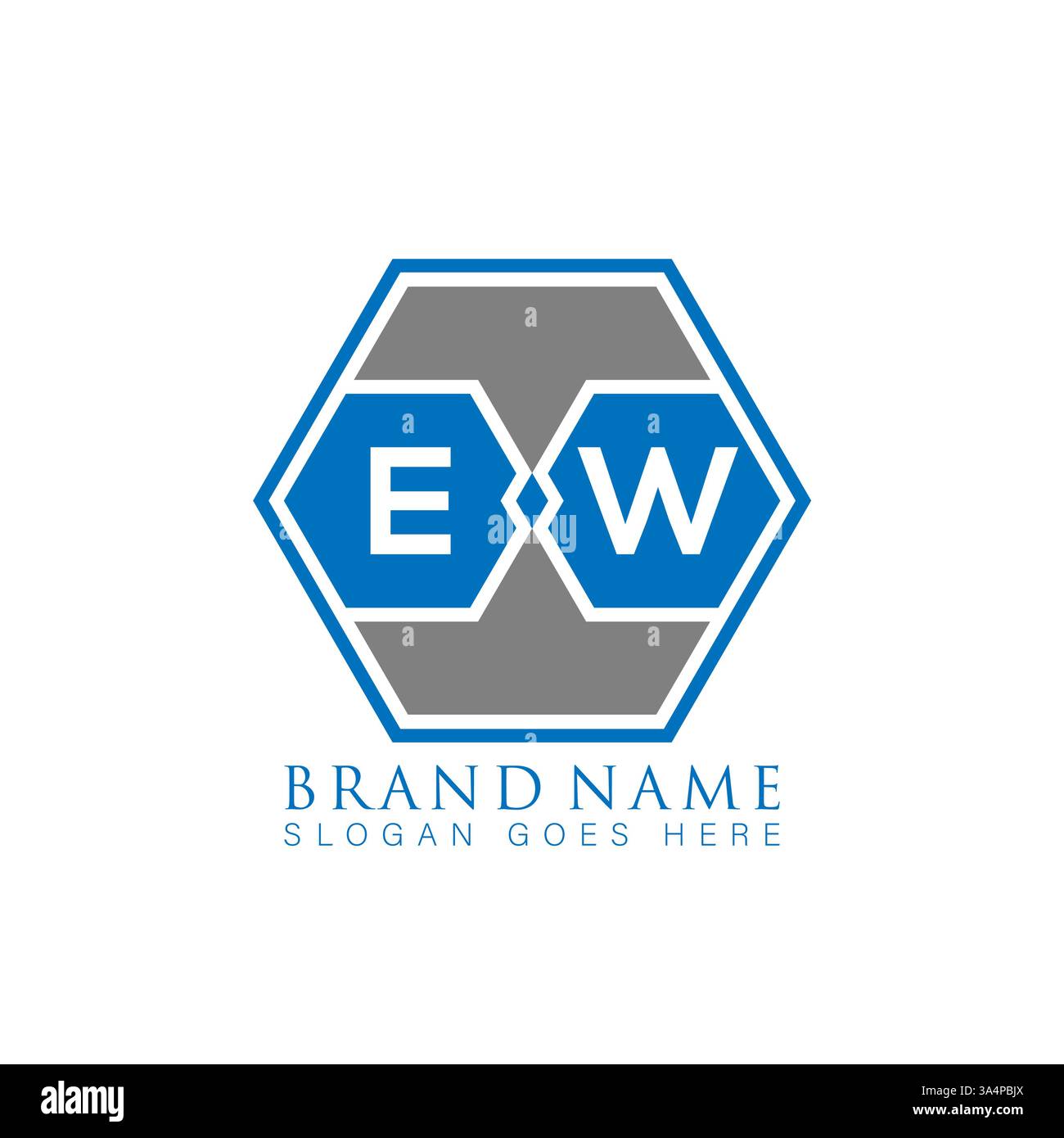 EW Unique modern flat abstract geometric initials vector letter logo design. EW monogram logo. Stock Vector