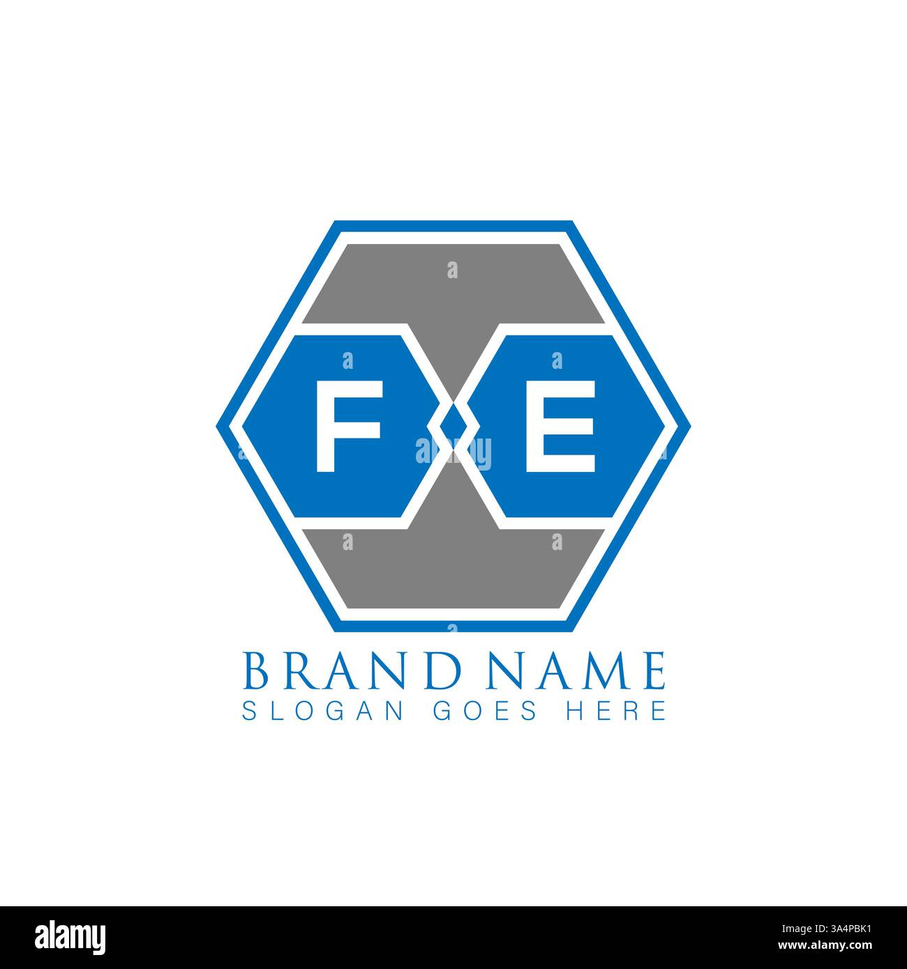FE Unique modern flat abstract geometric initials vector letter logo design. FE monogram logo. Stock Vector
