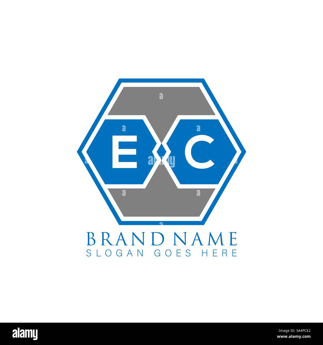 EC Unique modern flat abstract geometric initials vector letter logo design. EC monogram logo. Stock Vector