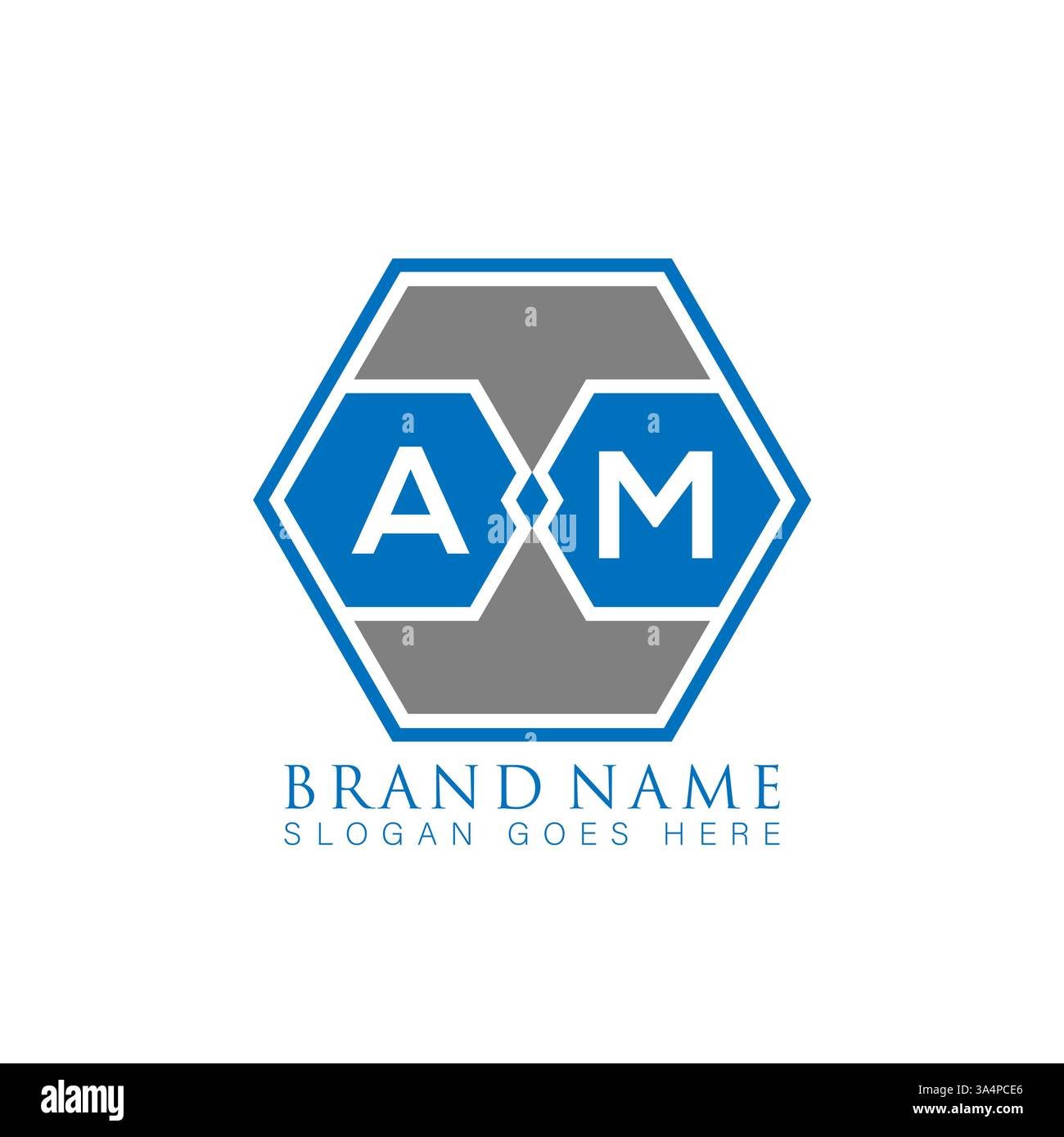 AM Unique modern flat abstract geometric initials vector letter logo design. AM monogram logo. Stock Vector