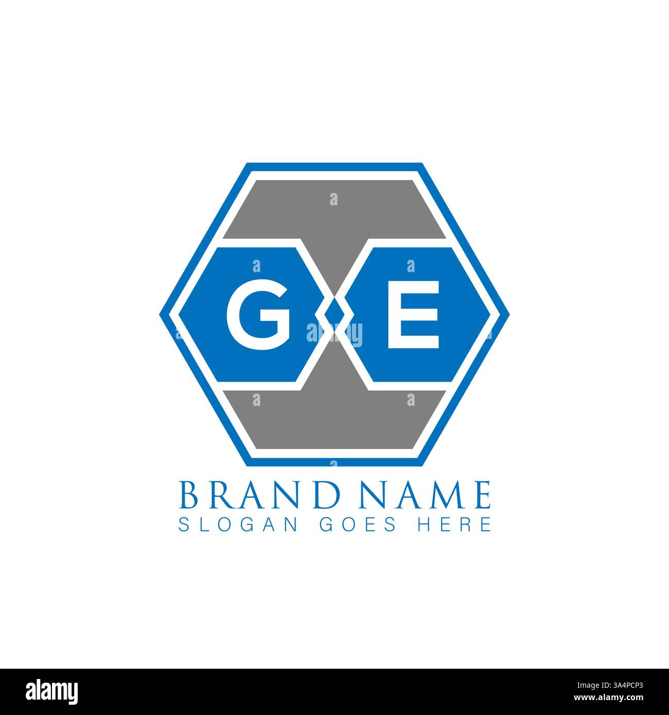 GE Unique modern flat abstract geometric initials vector letter logo design. GE monogram logo. Stock Vector