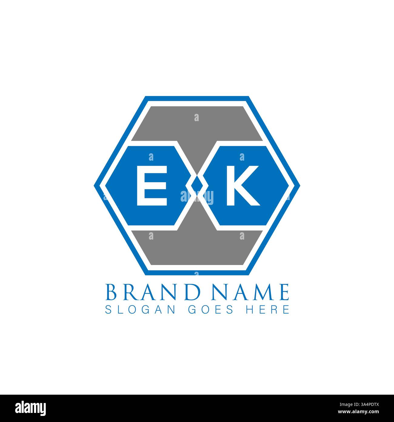 EK Unique modern flat abstract geometric initials vector letter logo design. EK monogram logo. Stock Vector