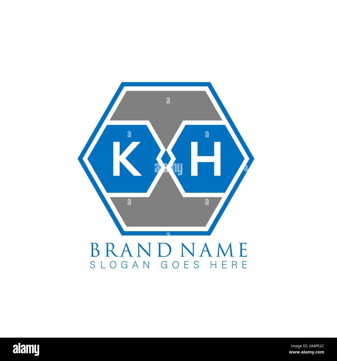 KH Unique modern flat abstract geometric initials vector letter logo design. KH monogram logo. Stock Vector