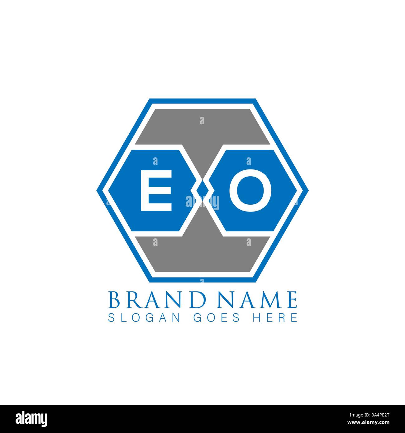 EO Unique modern flat abstract geometric initials vector letter logo design. EO monogram logo. Stock Vector
