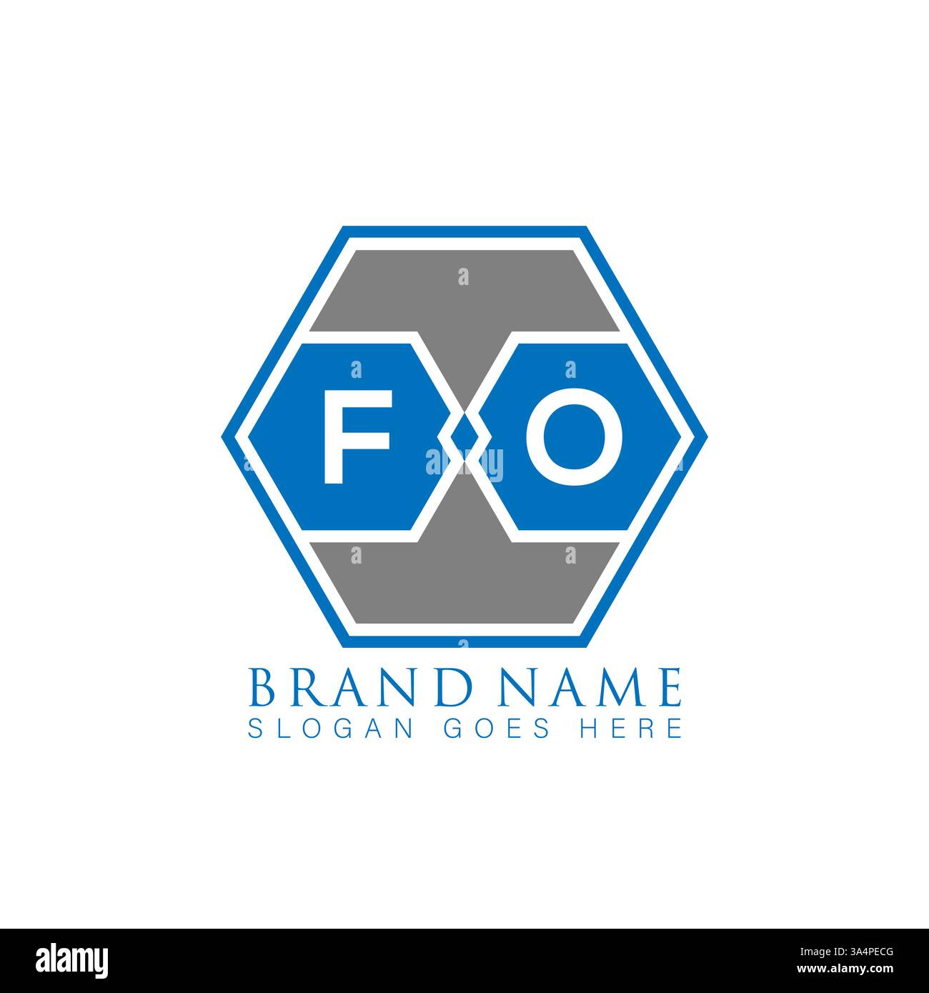 FO Unique modern flat abstract geometric initials vector letter logo design. FO monogram logo. Stock Vector