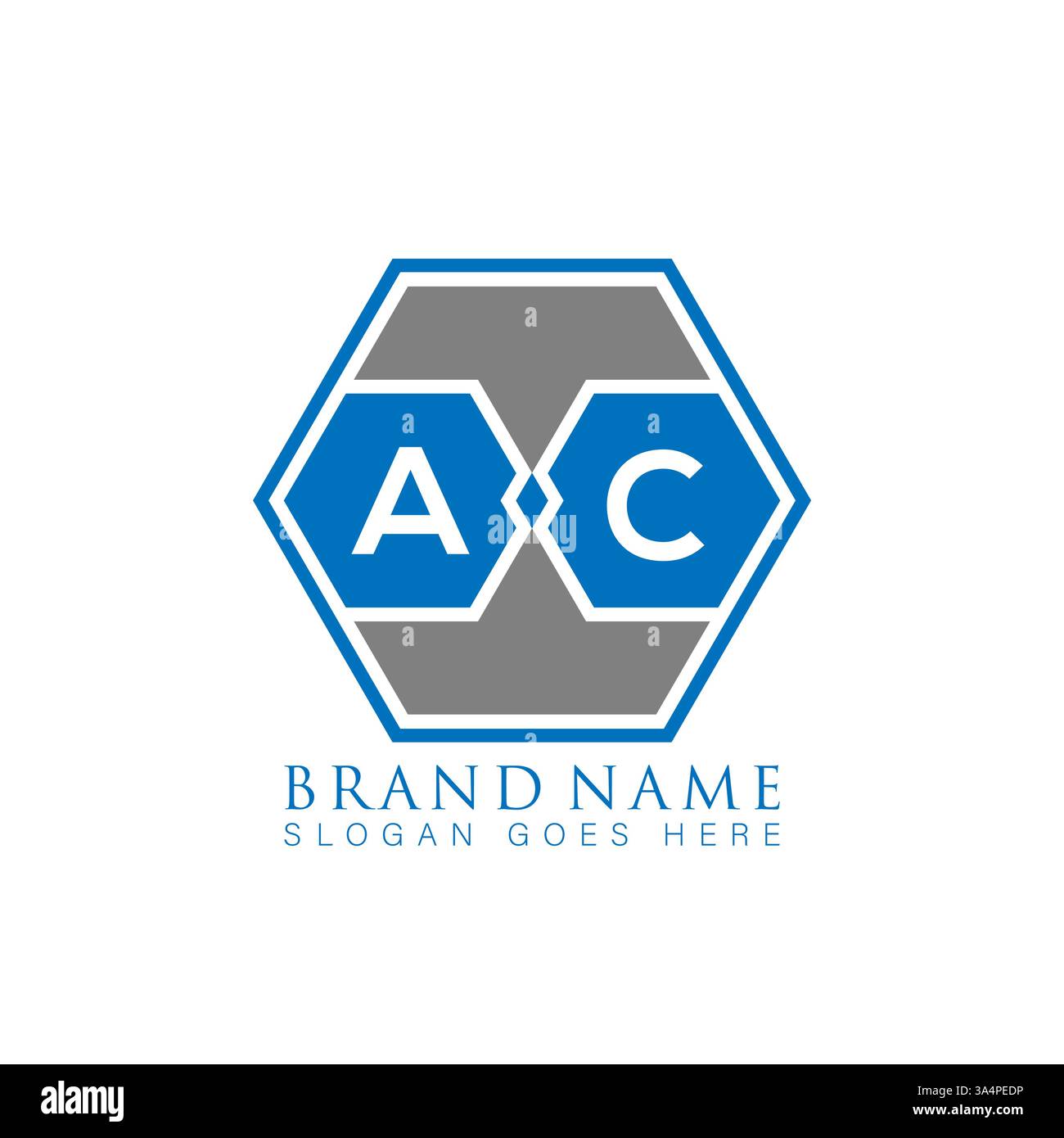 AC Unique modern flat abstract geometric initials vector letter logo design. AC monogram logo. Stock Vector