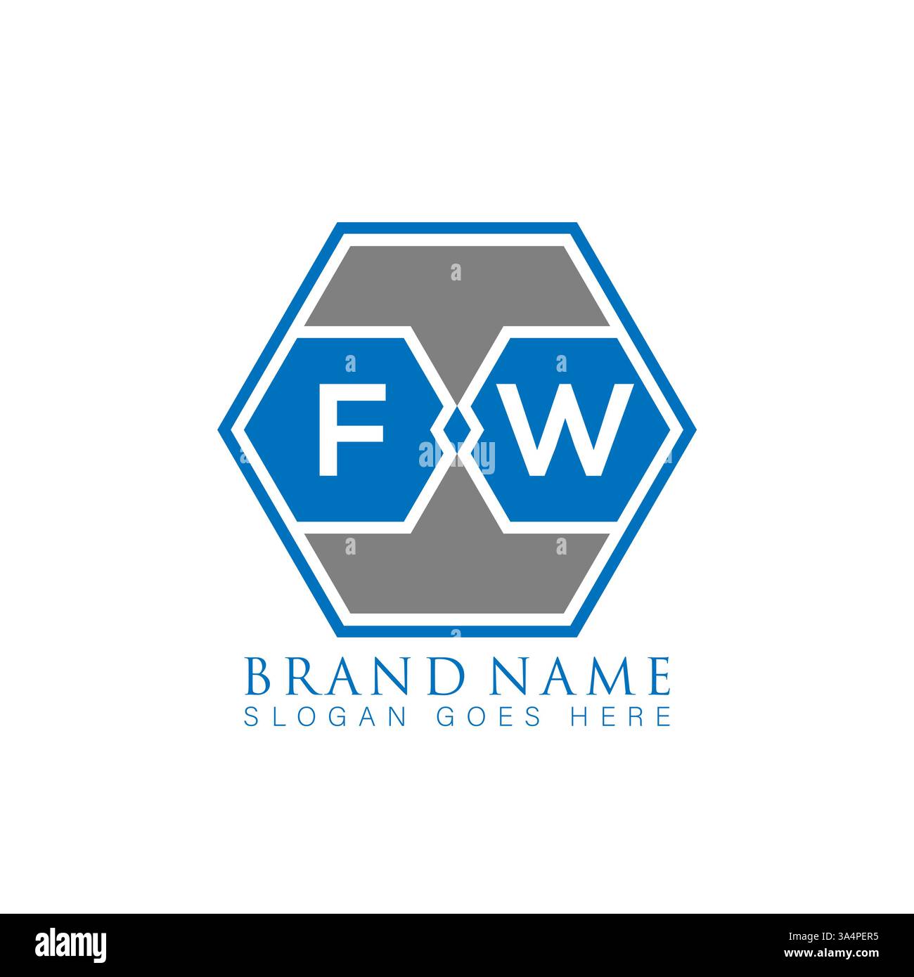 FW Unique modern flat abstract geometric initials vector letter logo design. FW monogram logo. Stock Vector