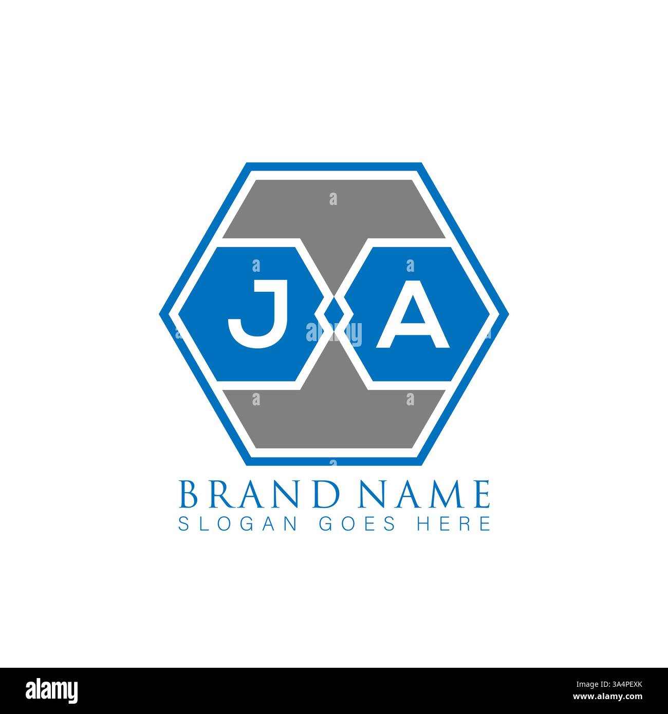 JA Unique modern flat abstract geometric initials vector letter logo design. JA monogram logo. Stock Vector