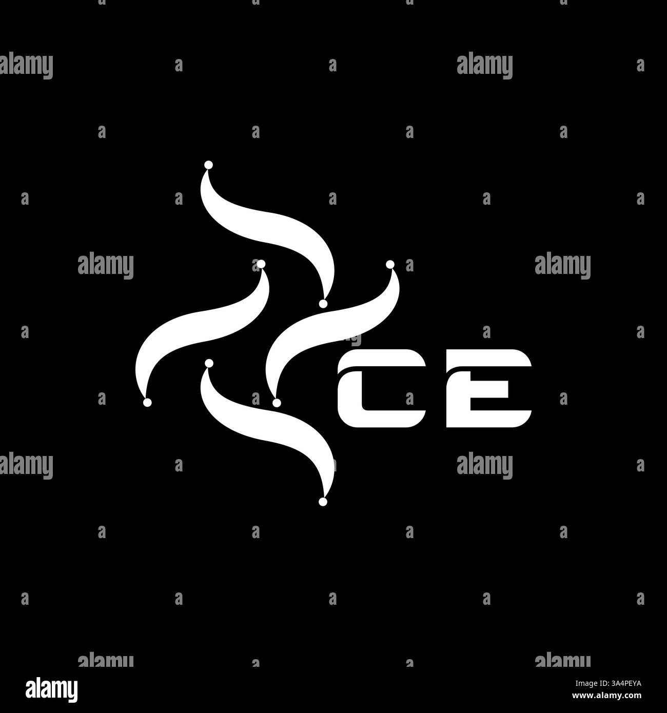 CE Unique modern flat abstract geometric initials vector letter logo design. CE monogram logo. Stock Vector