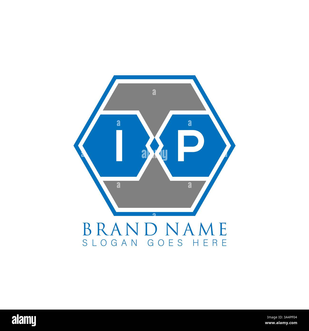 IP Unique modern flat abstract geometric initials vector letter logo design. IP monogram logo. Stock Vector