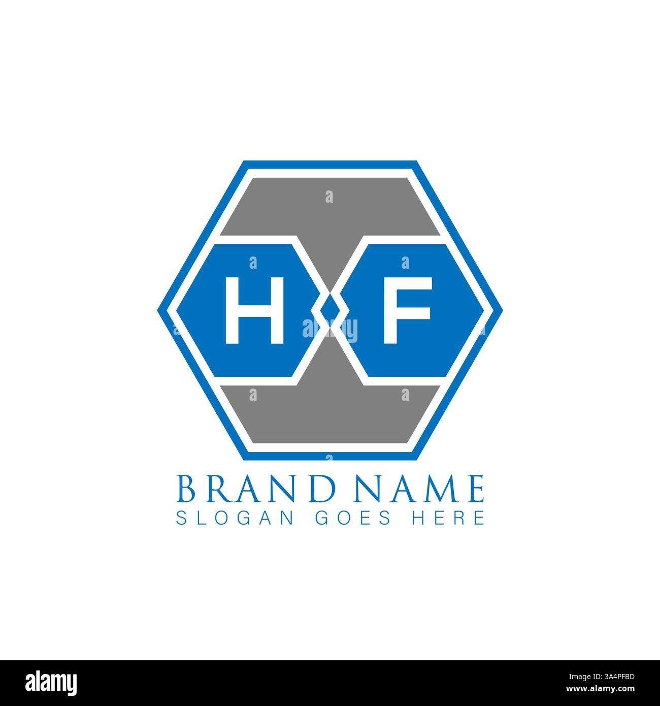 HF Unique modern flat abstract geometric initials vector letter logo design. HF monogram logo. Stock Vector