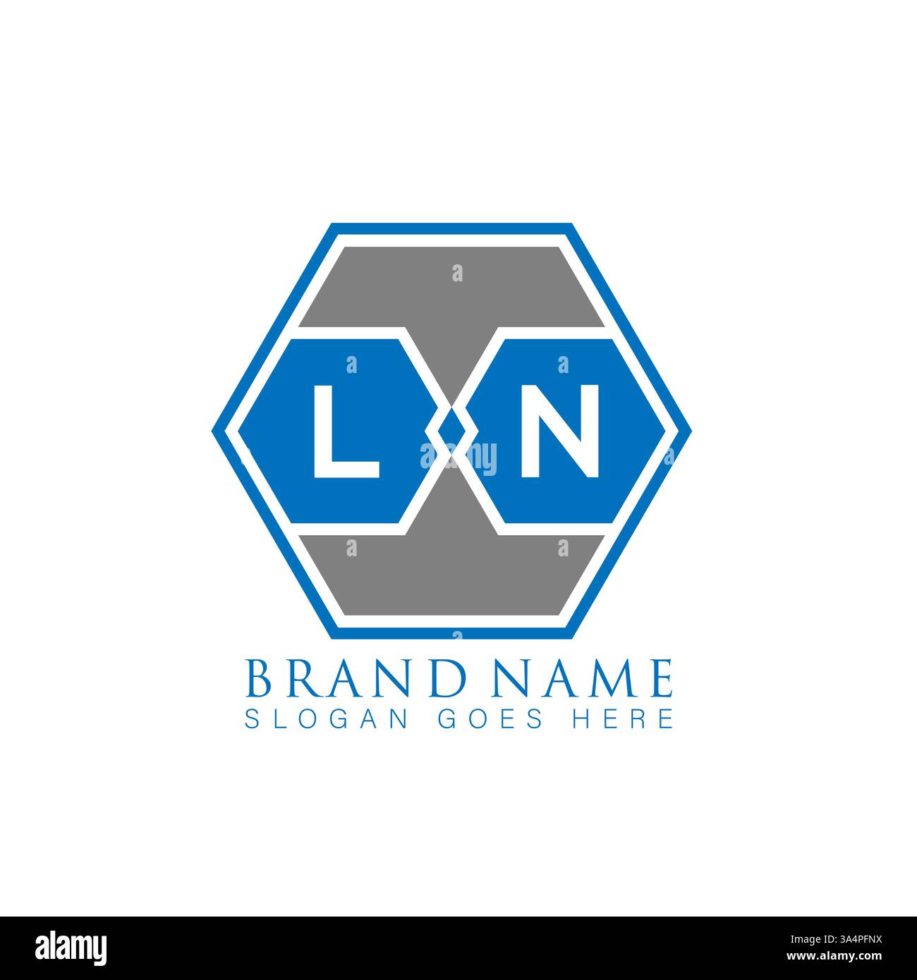 LN Unique modern flat abstract geometric initials vector letter logo design. LN monogram logo. Stock Vector