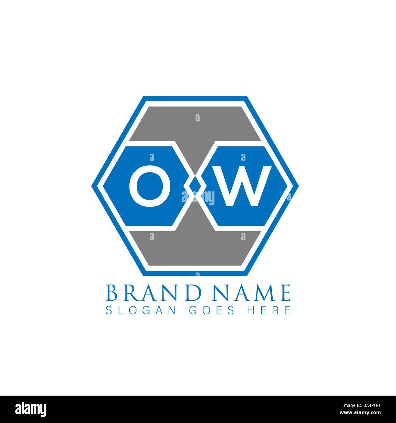 OW Unique modern flat abstract geometric initials vector letter logo design. OW monogram logo. Stock Vector