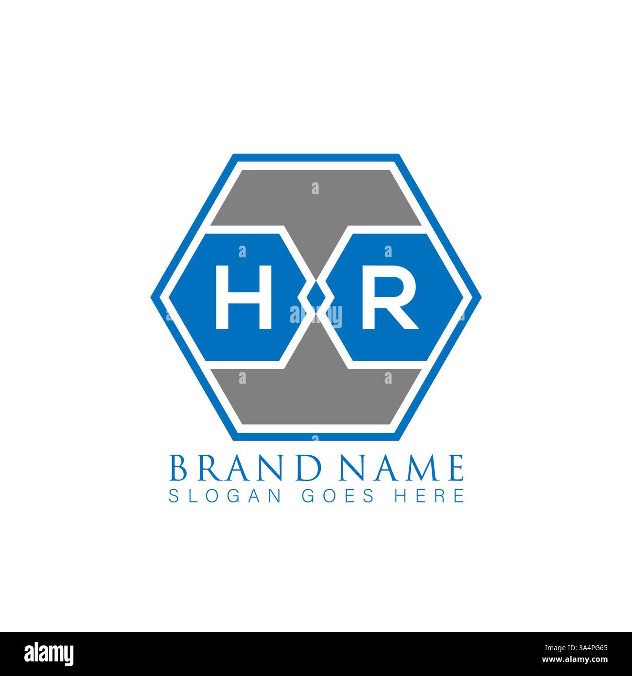 HR Unique modern flat abstract geometric initials vector letter logo design. HR monogram logo. Stock Vector