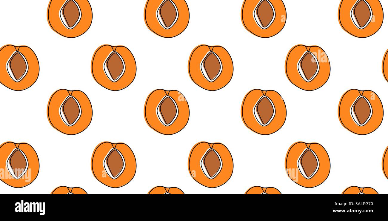 Orange apricot pattern design for fabric or wallpaper applications featuring vibrant colors Stock Vector