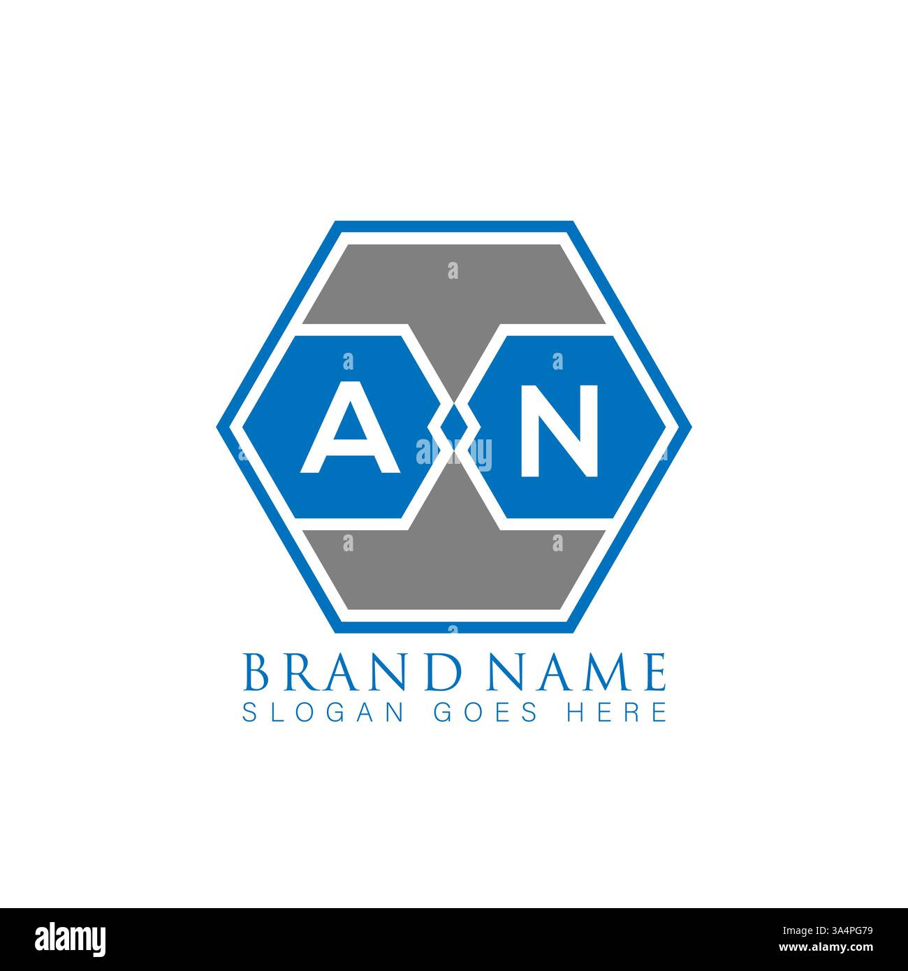 AN Unique modern flat abstract geometric initials vector letter logo design. AN monogram logo. Stock Vector