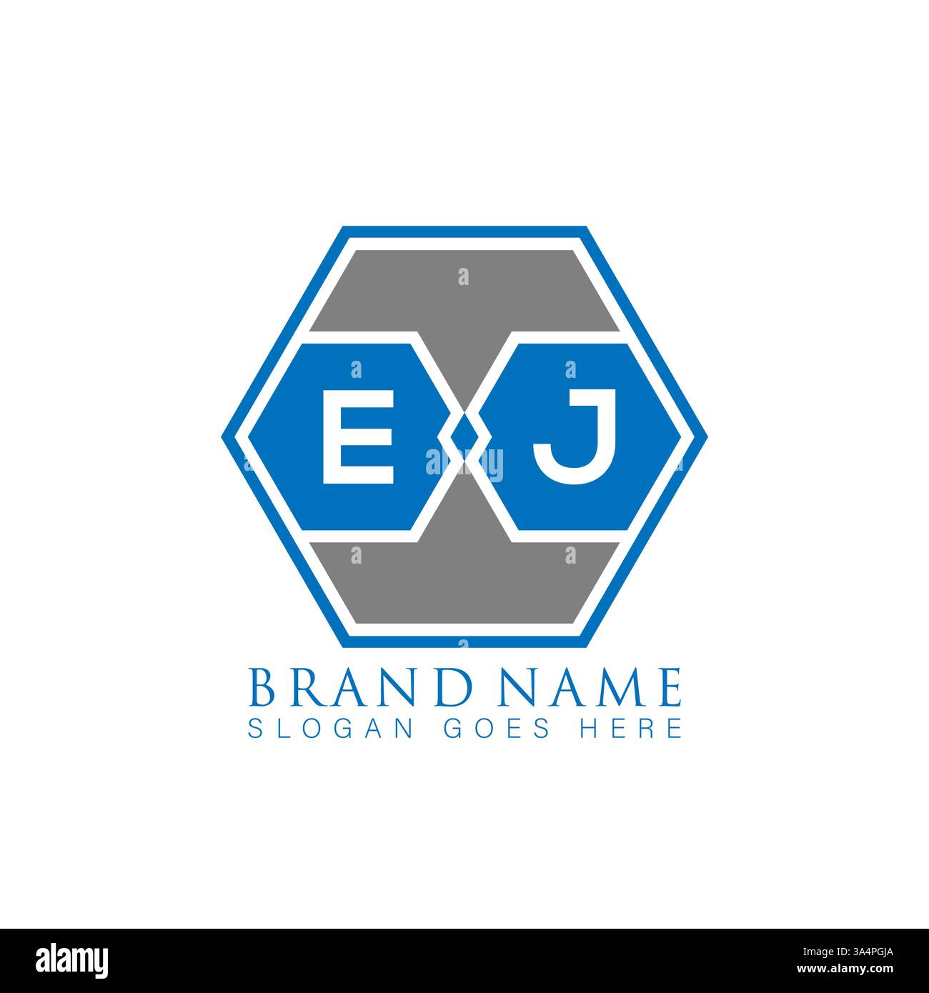 EJ Unique modern flat abstract geometric initials vector letter logo design. EJ monogram logo. Stock Vector