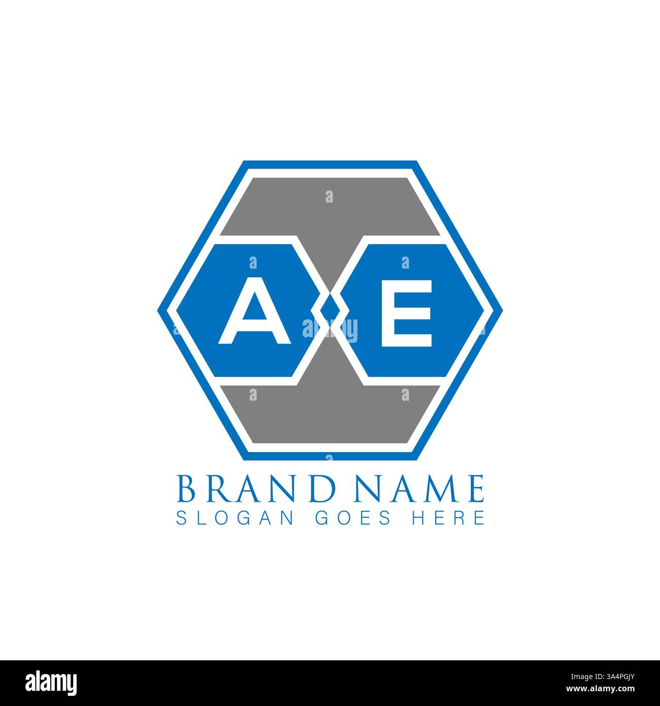 AE Unique modern flat abstract geometric initials vector letter logo design. AE monogram logo. Stock Vector