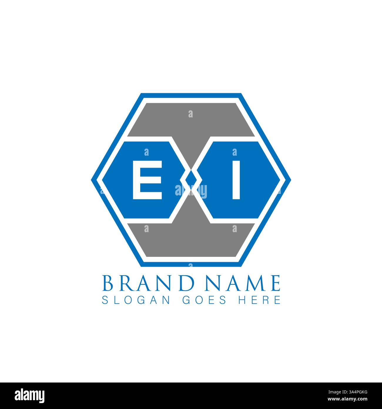 EI Unique modern flat abstract geometric initials vector letter logo design. EI monogram logo. Stock Vector