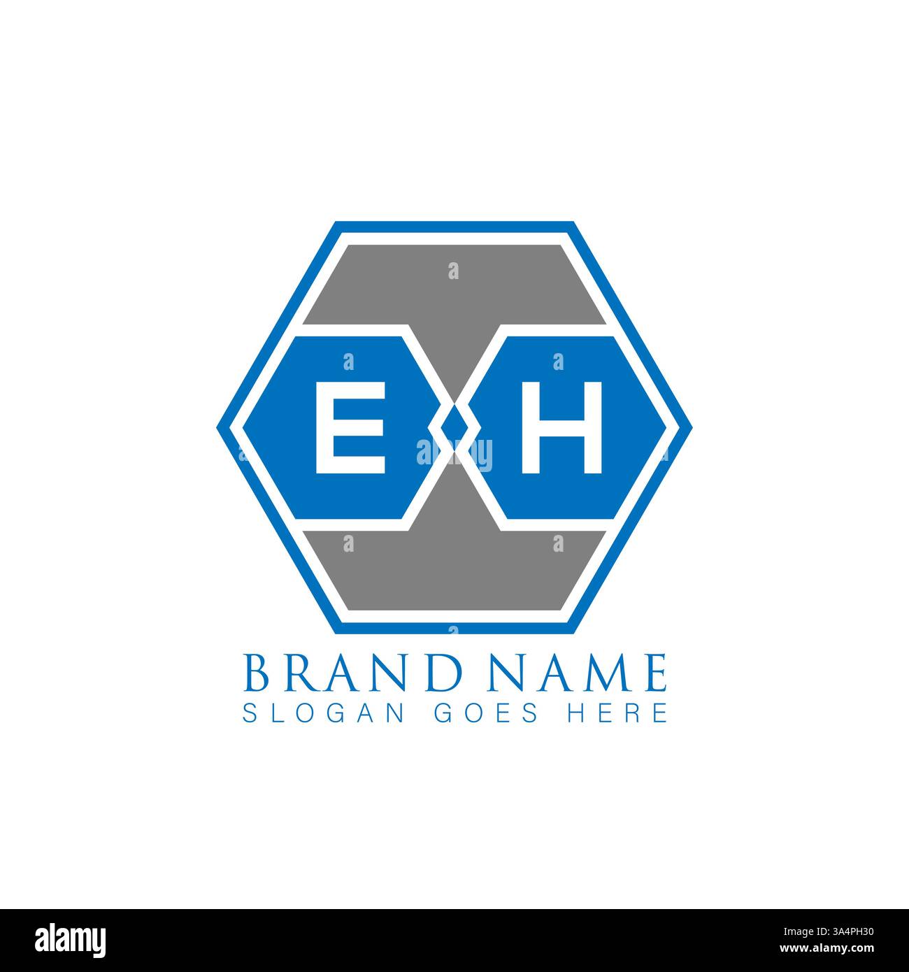 EH Unique modern flat abstract geometric initials vector letter logo design. EH monogram logo. Stock Vector