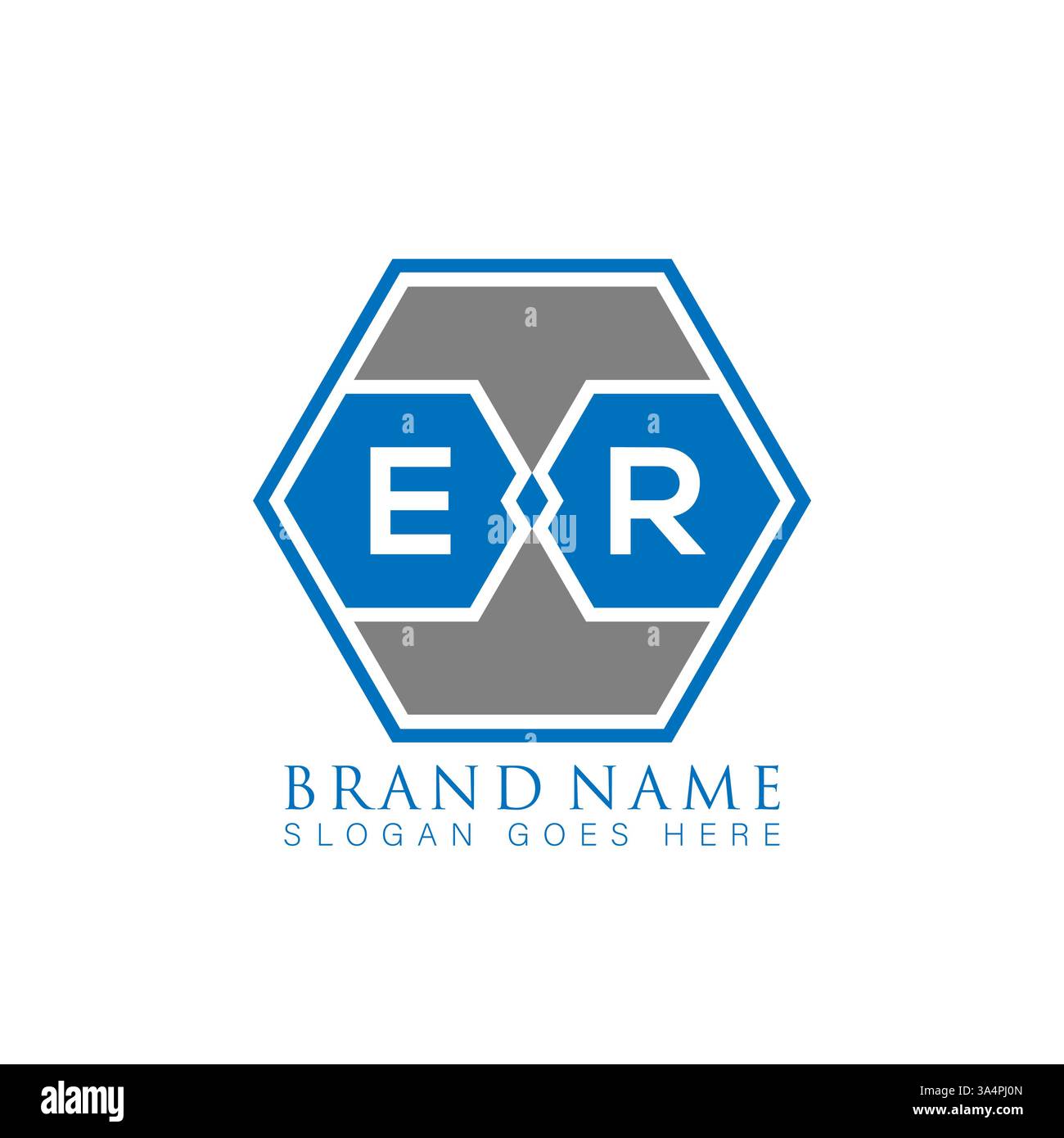 ER Unique modern flat abstract geometric initials vector letter logo design. ER monogram logo. Stock Vector