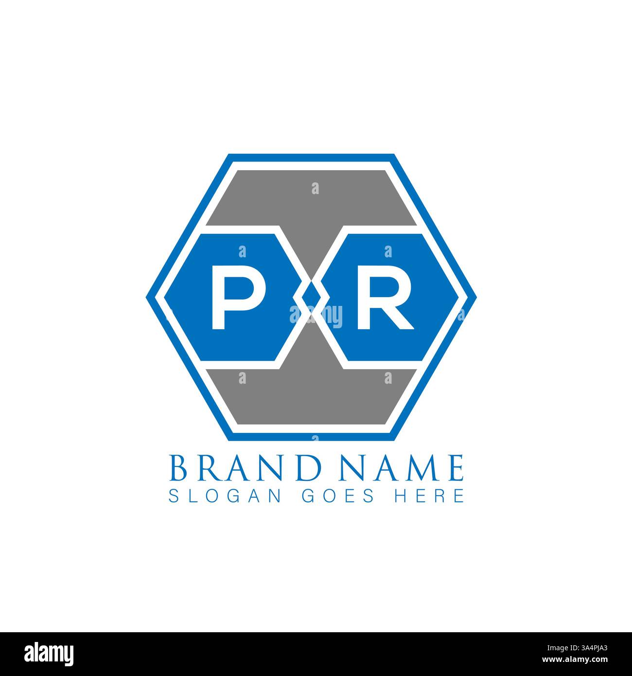 PR Unique modern flat abstract geometric initials vector letter logo design. PR monogram logo. Stock Vector