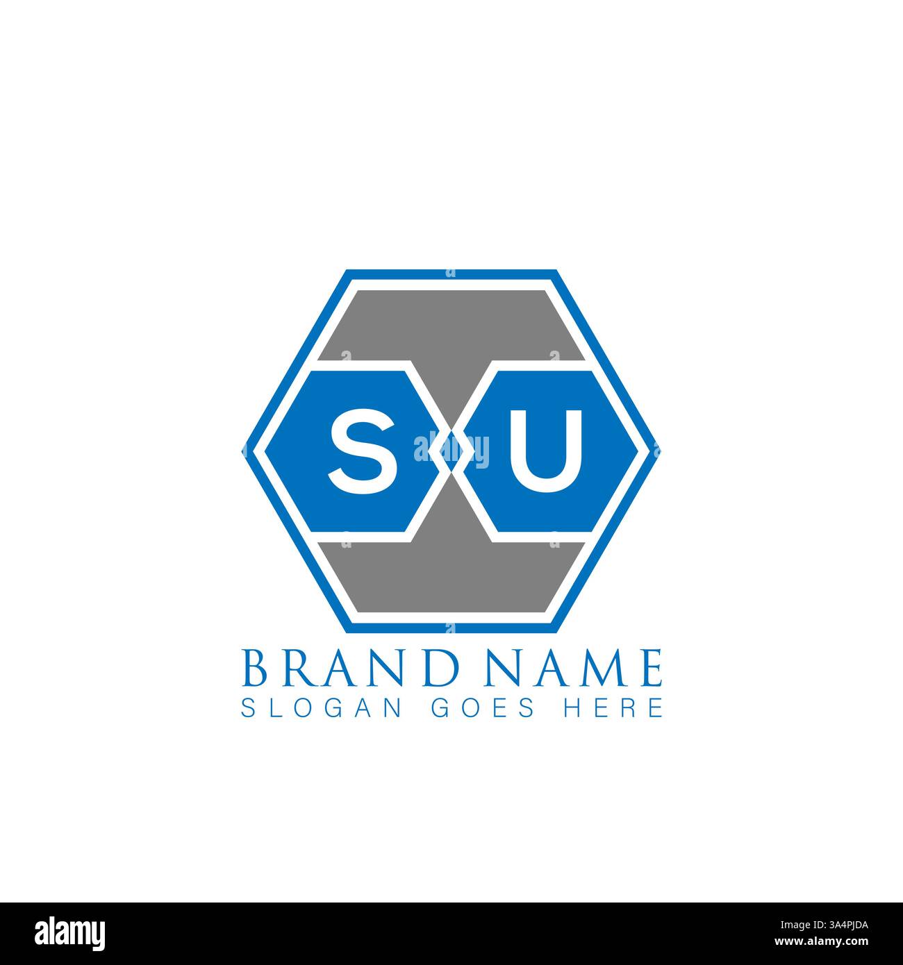 SU Unique modern flat abstract geometric initials vector letter logo design. SU monogram logo. Stock Vector