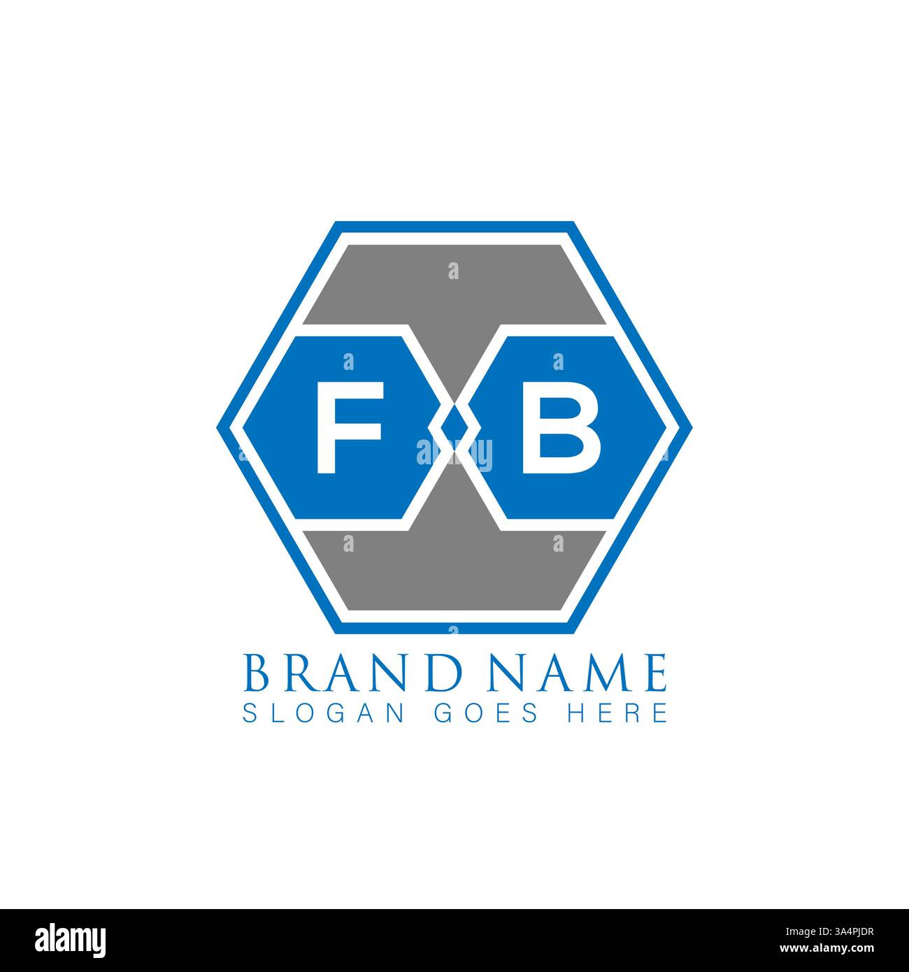 FB Unique modern flat abstract geometric initials vector letter logo design. FB monogram logo. Stock Vector