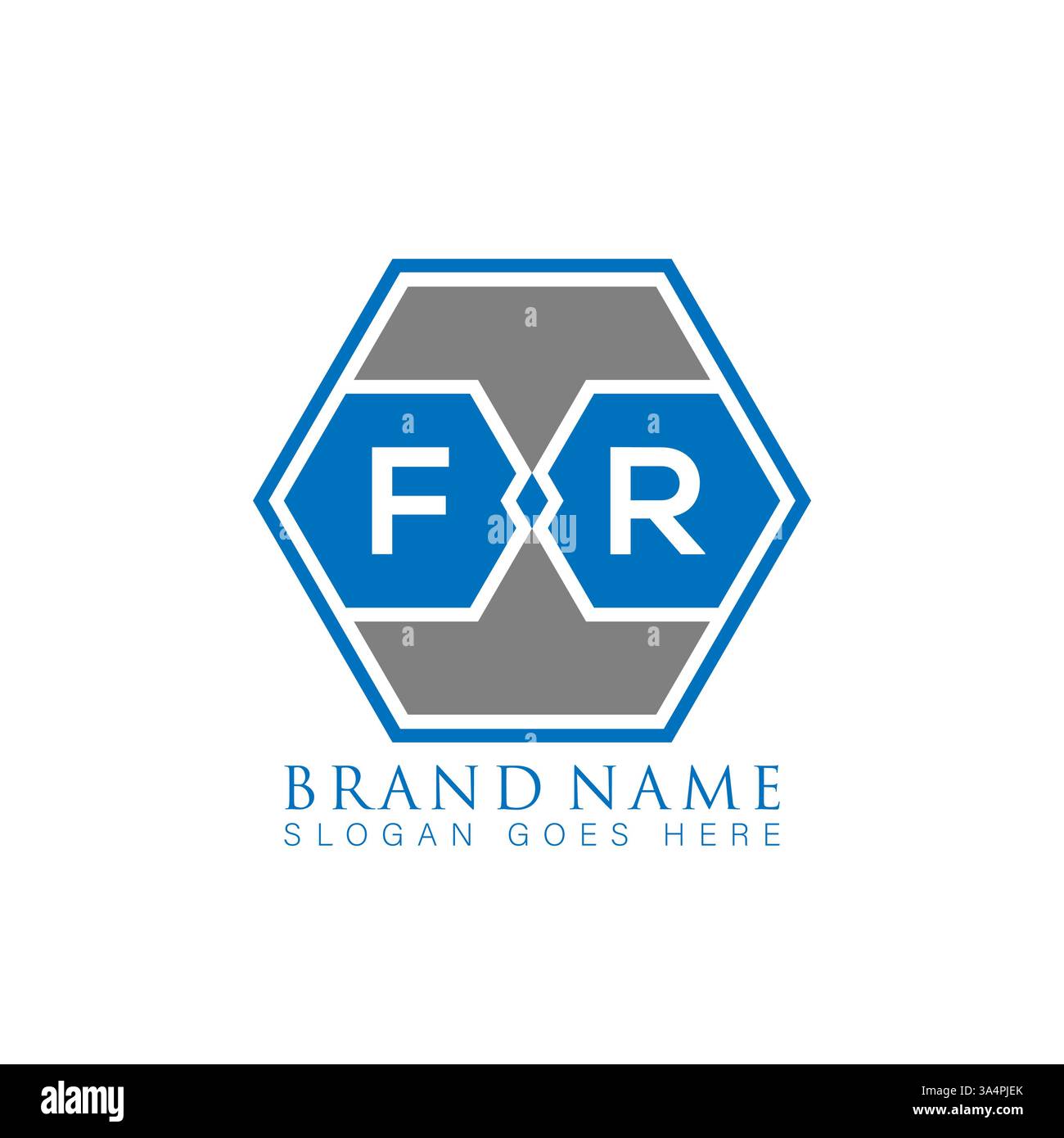 FR Unique modern flat abstract geometric initials vector letter logo design. FR monogram logo. Stock Vector