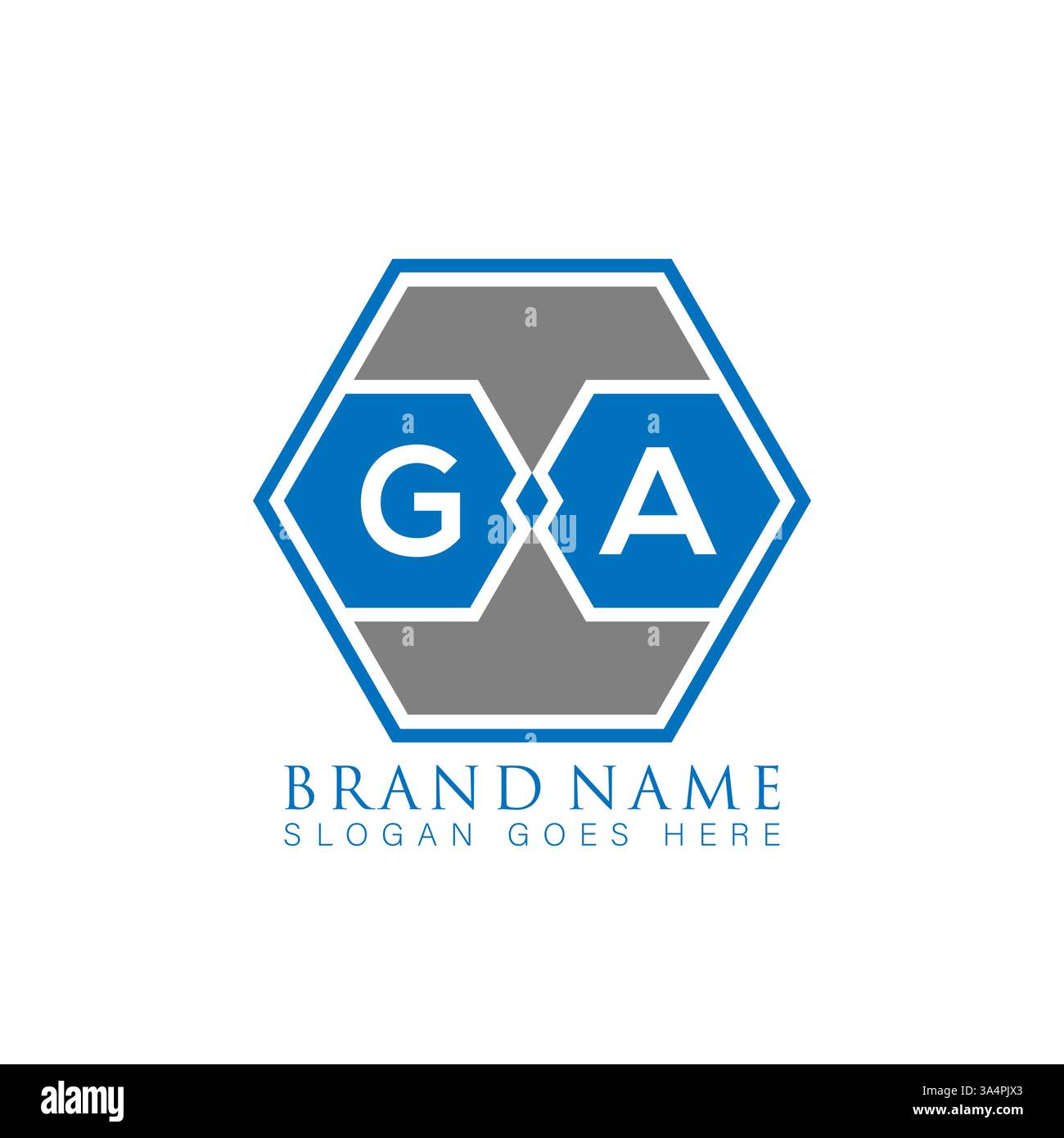 GA Unique modern flat abstract geometric initials vector letter logo design. GA monogram logo. Stock Vector