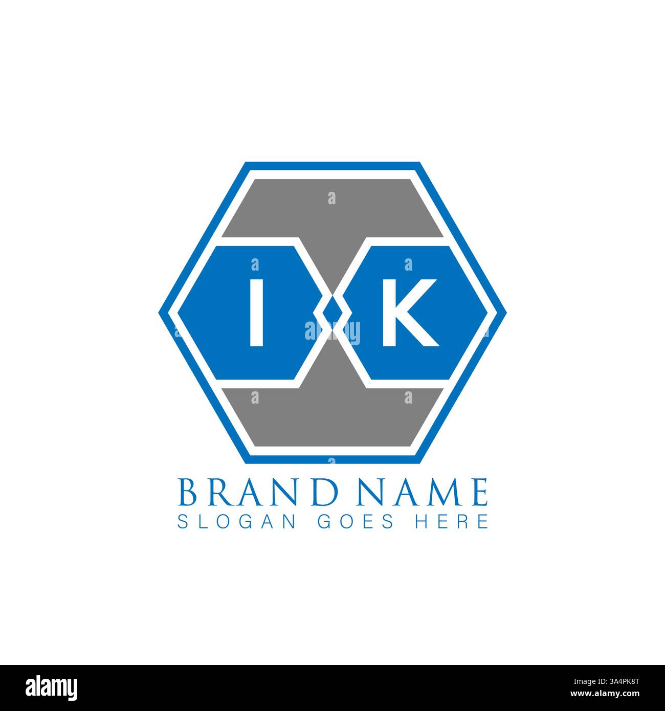 IK Unique modern flat abstract geometric initials vector letter logo design. IK monogram logo. Stock Vector